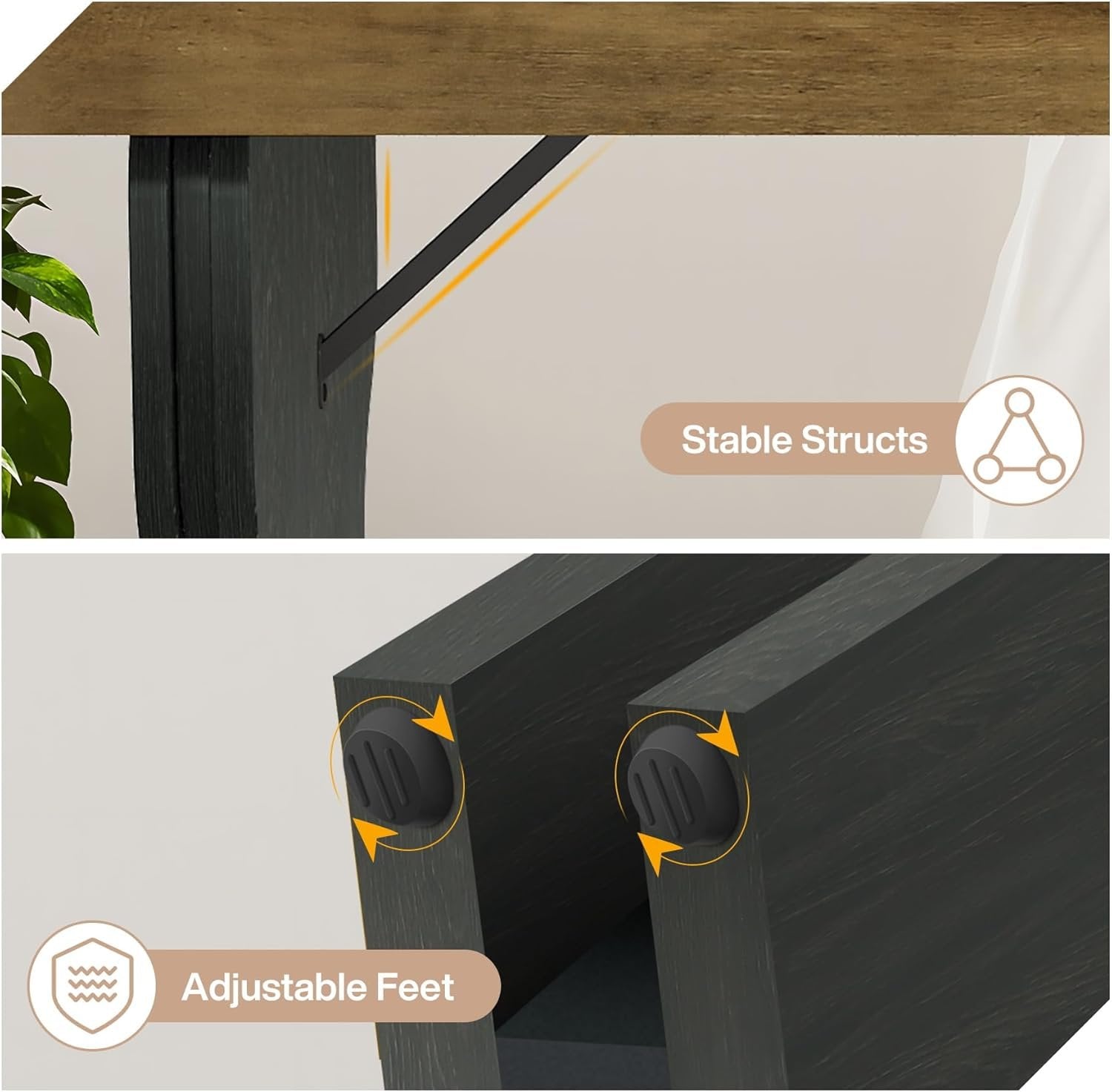 Tribesigns Mesa de comedor rectangular rústica de 160 cm para 4-6 personas