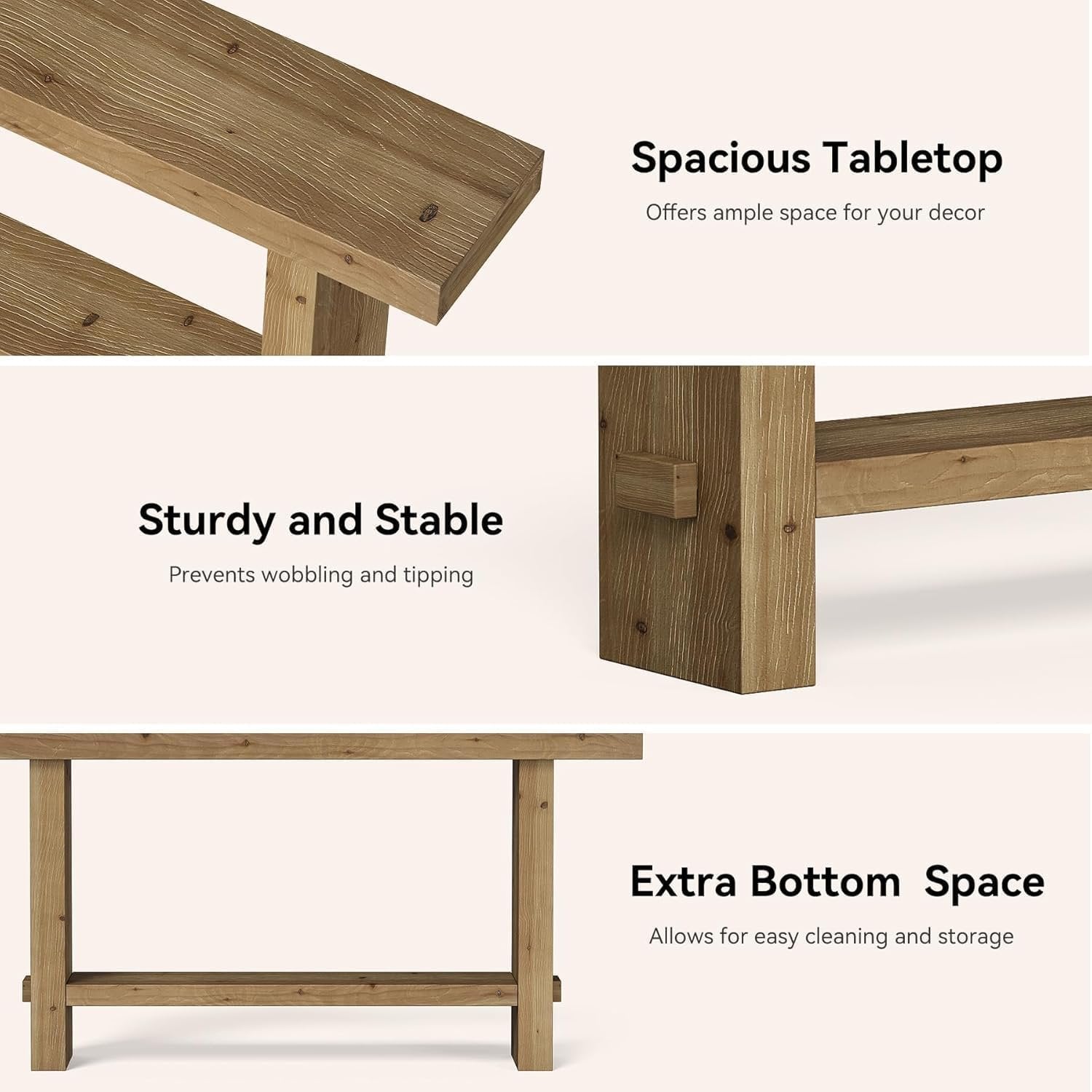 Tribesigns Mesa consola extralarga, Mesa de entrada con tablero de mesa ancho y base doble estable para salón