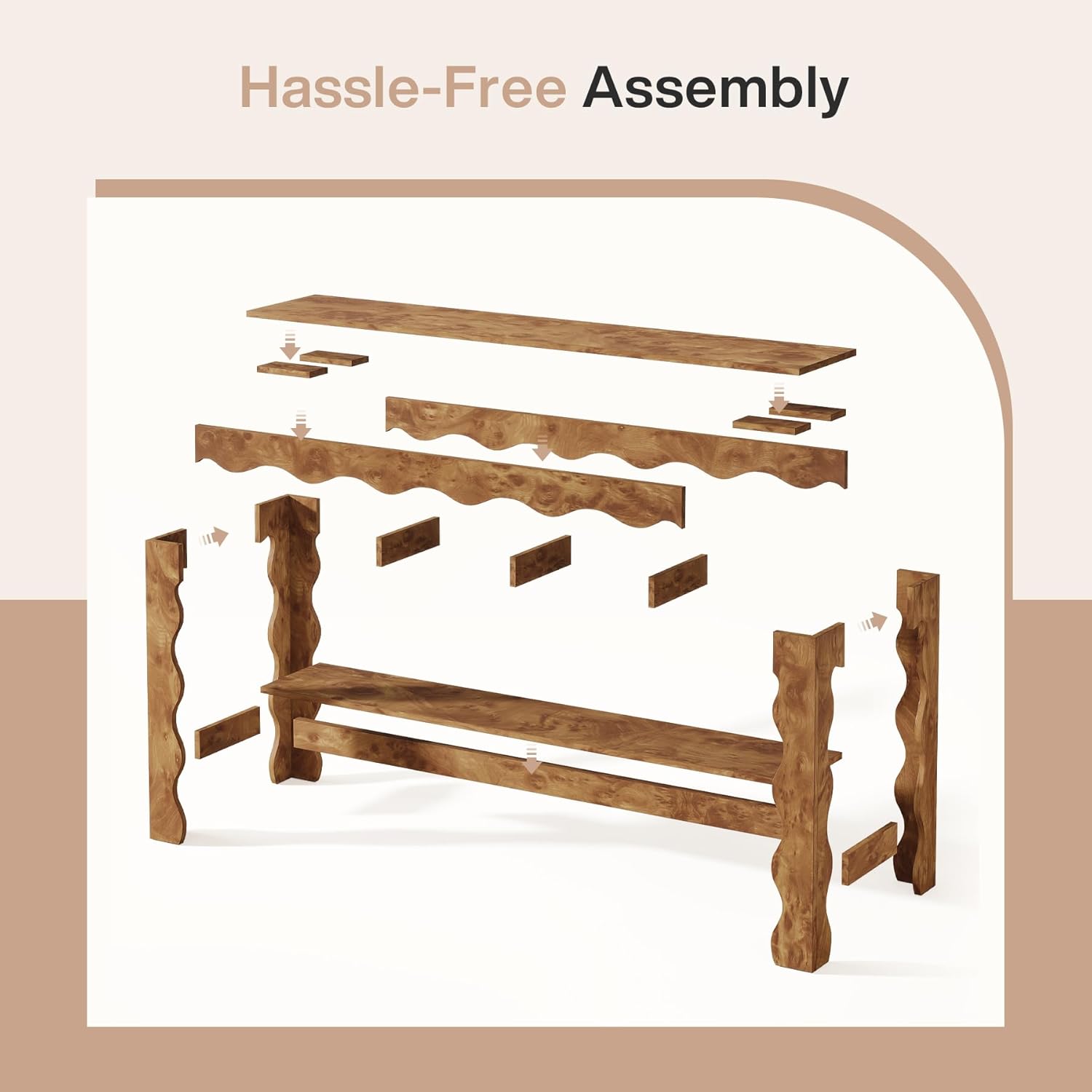 Tribesigns Mesa consola de 160 cm, Mesa de entrada estrecha de 2 niveles con patas festoneadas
