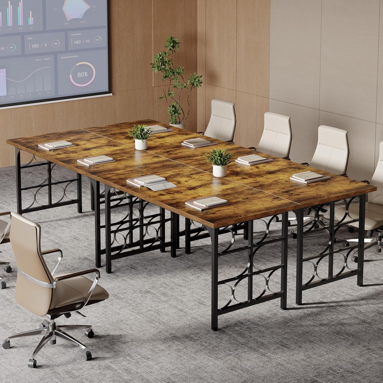 Tribesigns Escritorio de computadora de Madera de 139 cm, Industrial Escritorio Ejecutivo