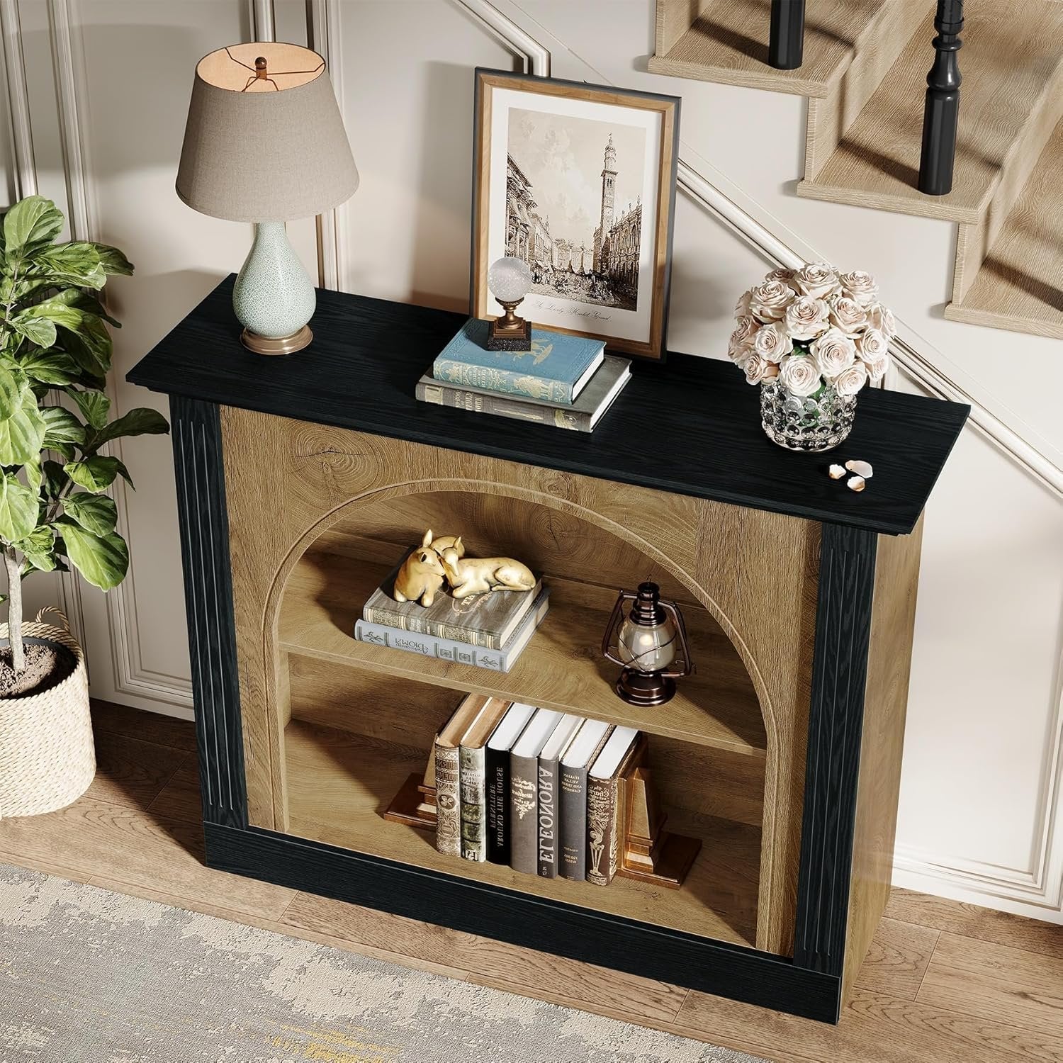 Tribesigns Mesa de Consola de 3 Niveles, Mesa de Entrada de 110 cm con Almacenamiento para Recibidor