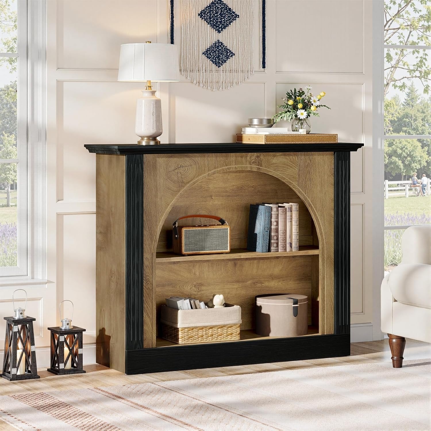 Tribesigns Mesa de Consola de 3 Niveles, Mesa de Entrada de 110 cm con Almacenamiento para Recibidor