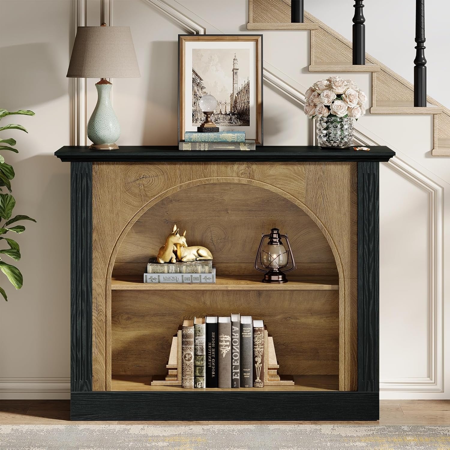 Tribesigns Mesa de Consola de 3 Niveles, Mesa de Entrada de 110 cm con Almacenamiento para Recibidor