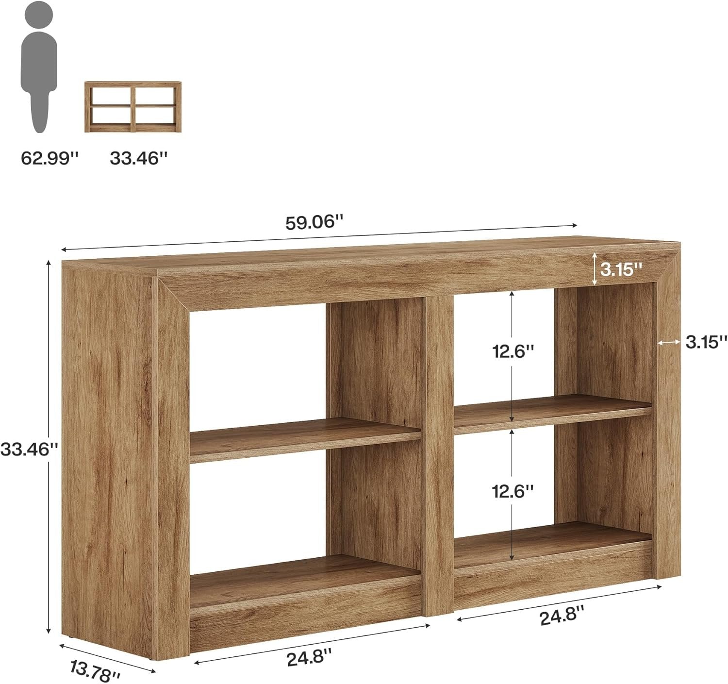 Tribesigns Consola de estilo rústico de 90 cm, Mesa de recibidor con aspecto de roble para recibidor y salón
