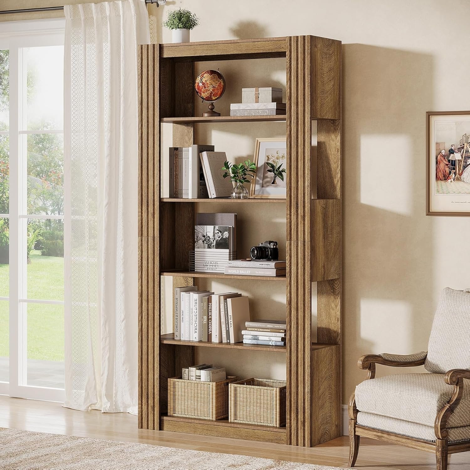 Tribesigns Estantería independiente de 180 cm de altura con 5 estantes abiertos, Estantería de oficina