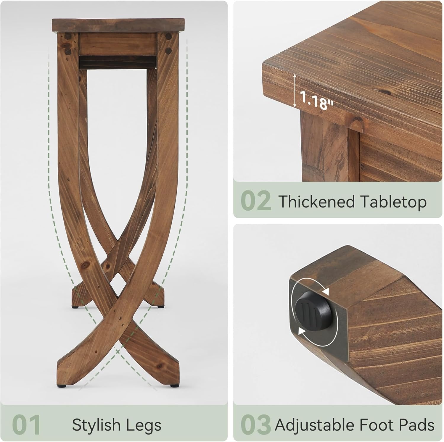 TRIBEWOOD Consola de madera maciza de 160 cm, Mesa de entrada rústica Mesa de sofá larga