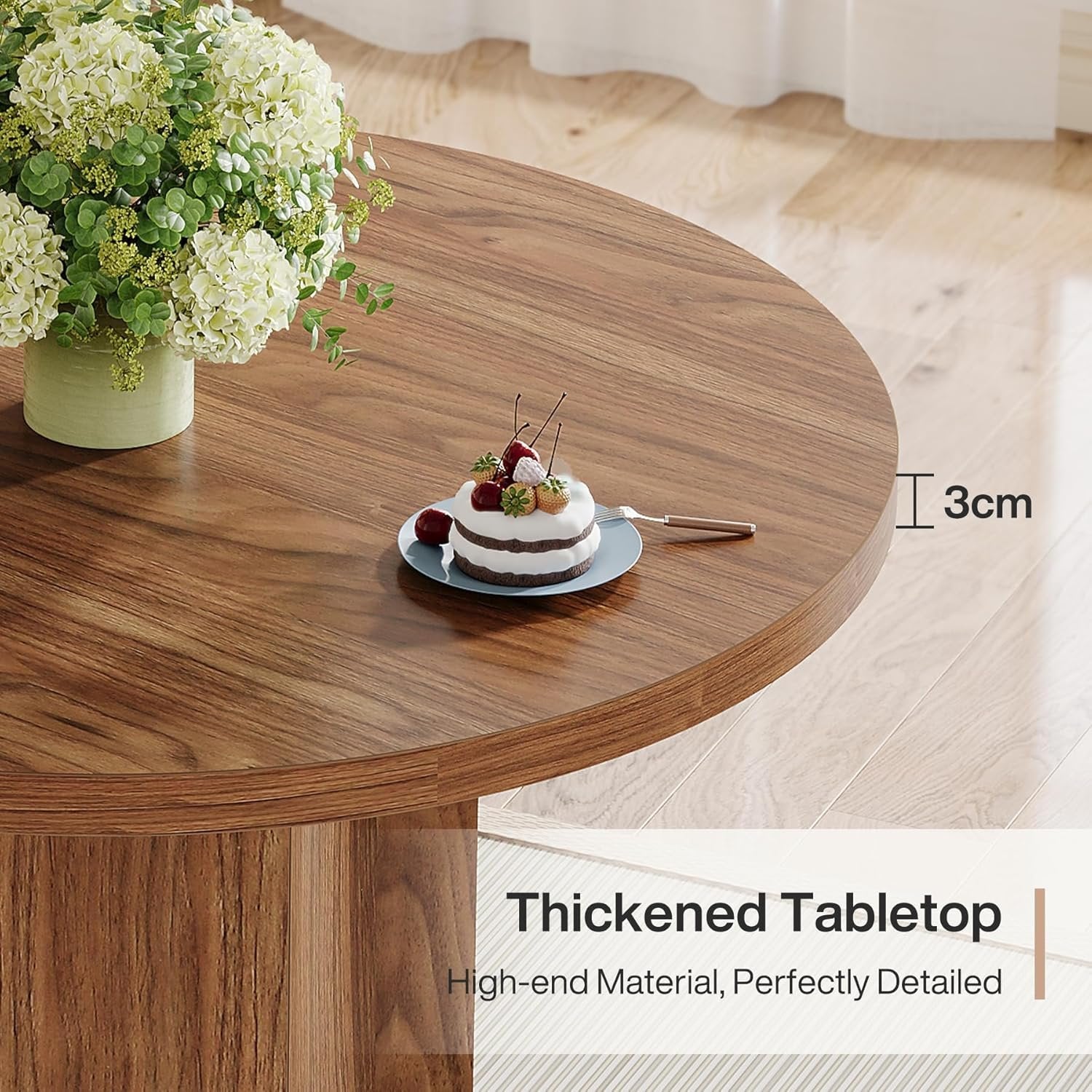 Tribesigns Mesa Comedor de 100 cm, Mesa Cocina Cuadrada para 4 Personas para Comedor, Cocina, Salón