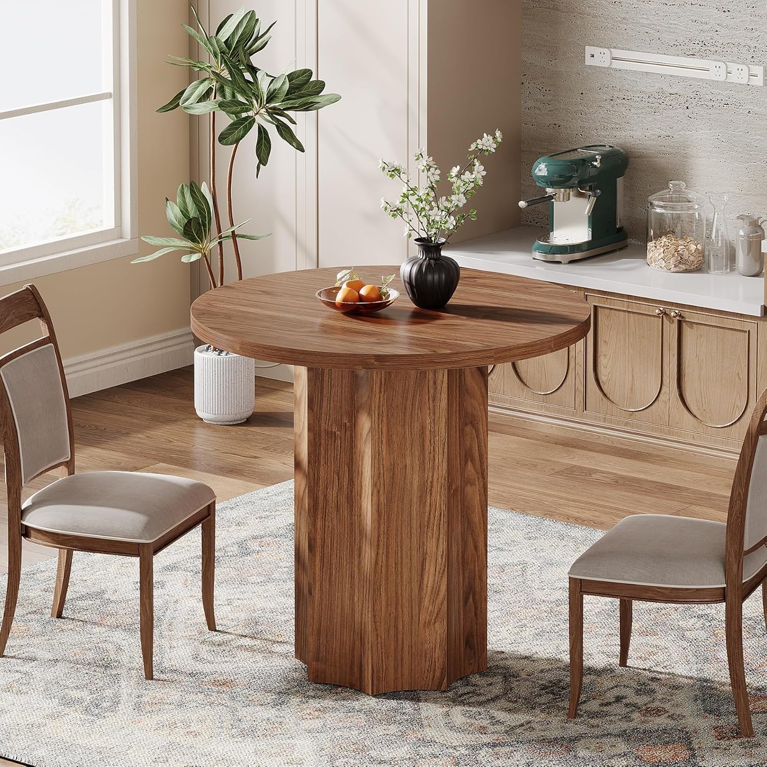 Tribesigns Mesa Comedor de 100 cm, Mesa Cocina Cuadrada para 4 Personas para Comedor, Cocina, Salón