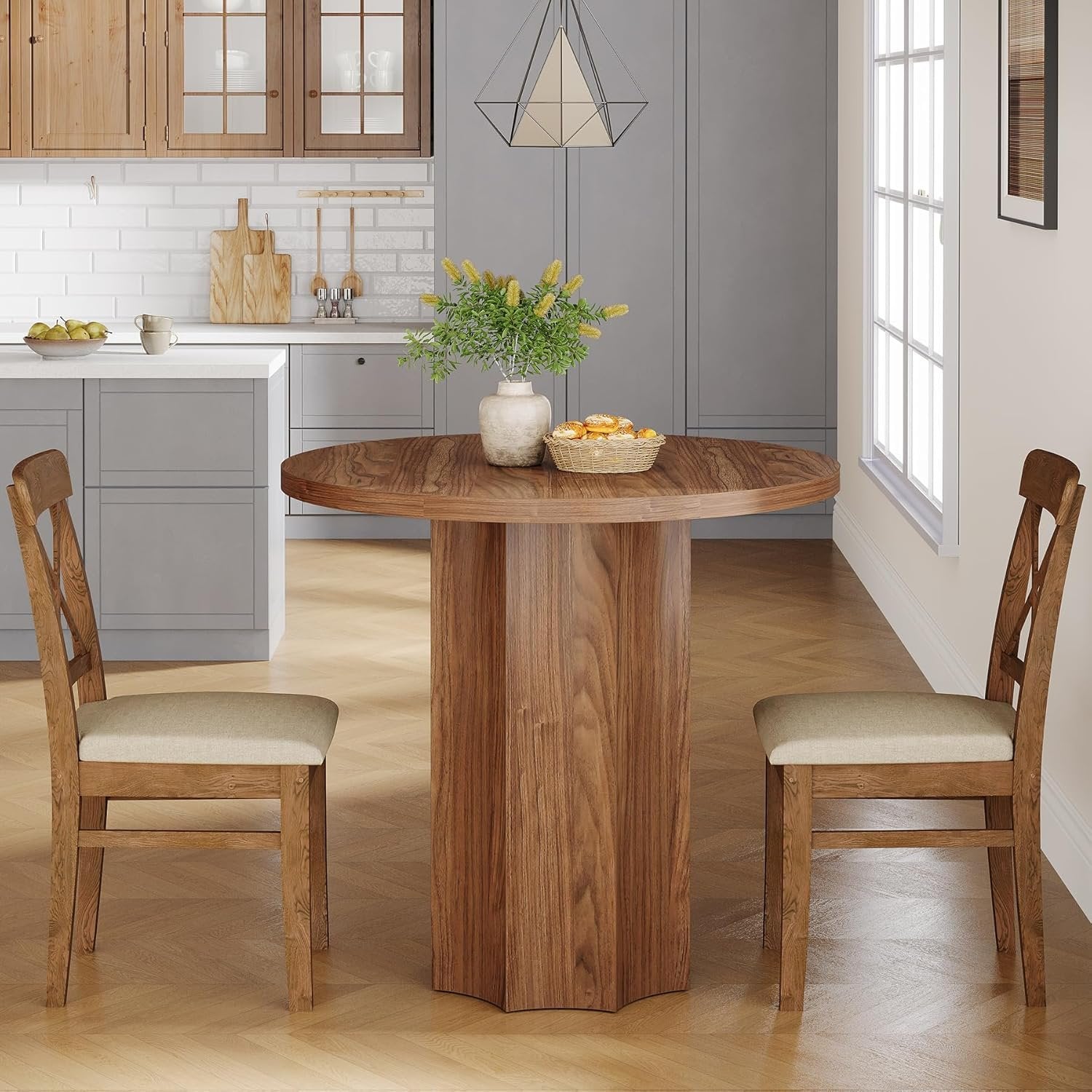 Tribesigns Mesa Comedor de 100 cm, Mesa Cocina Cuadrada para 4 Personas para Comedor, Cocina, Salón
