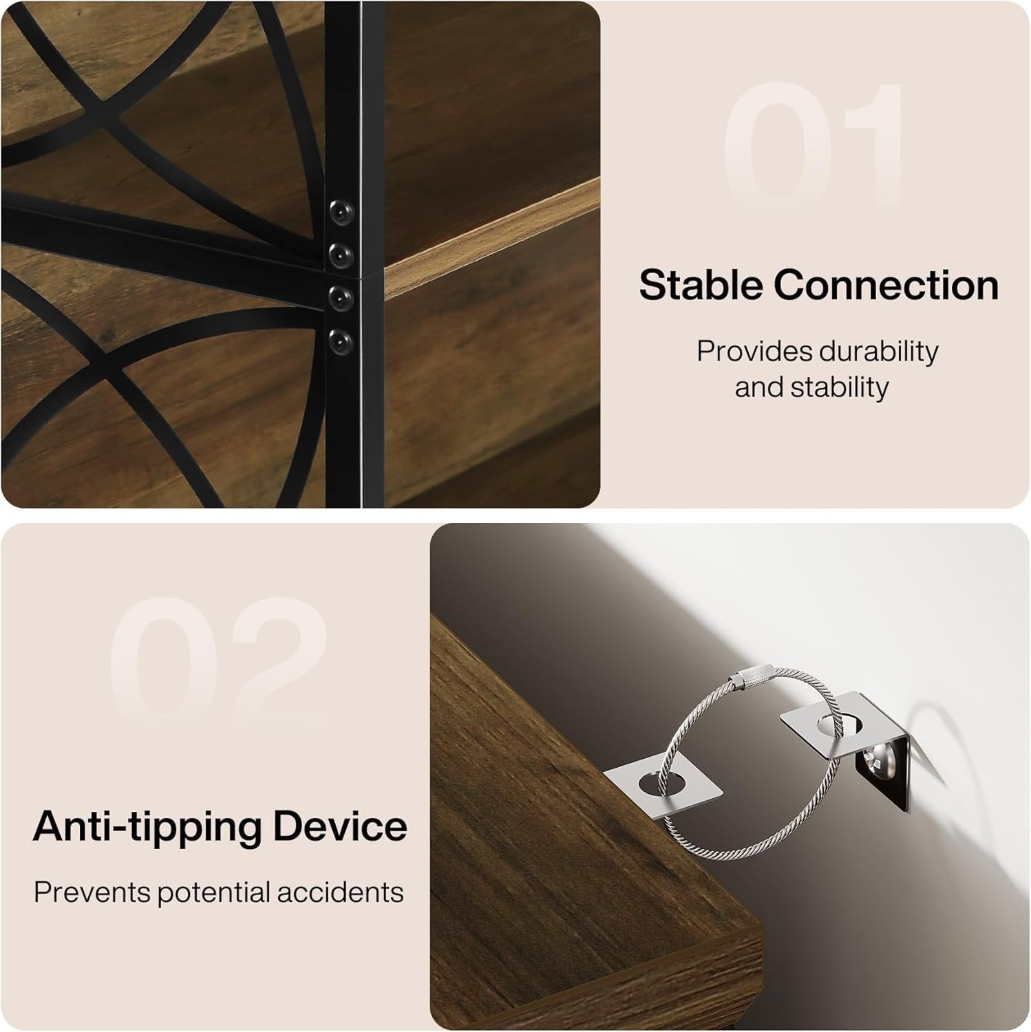 Tribesigns Estantería independiente de 185 cm de alto y 6 niveles, Estilo industrial de madera