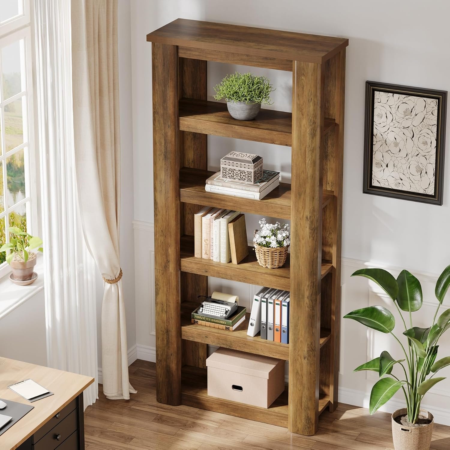 Tribesigns Librería de 5 Niveles, Estantería de Almacenamiento Estantes de Almacenamiento