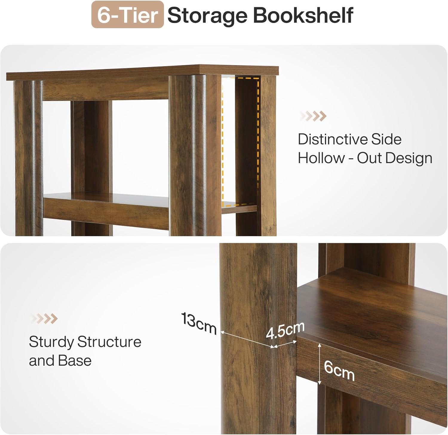 Tribesigns Librería de 5 Niveles, Estantería de Almacenamiento Estantes de Almacenamiento
