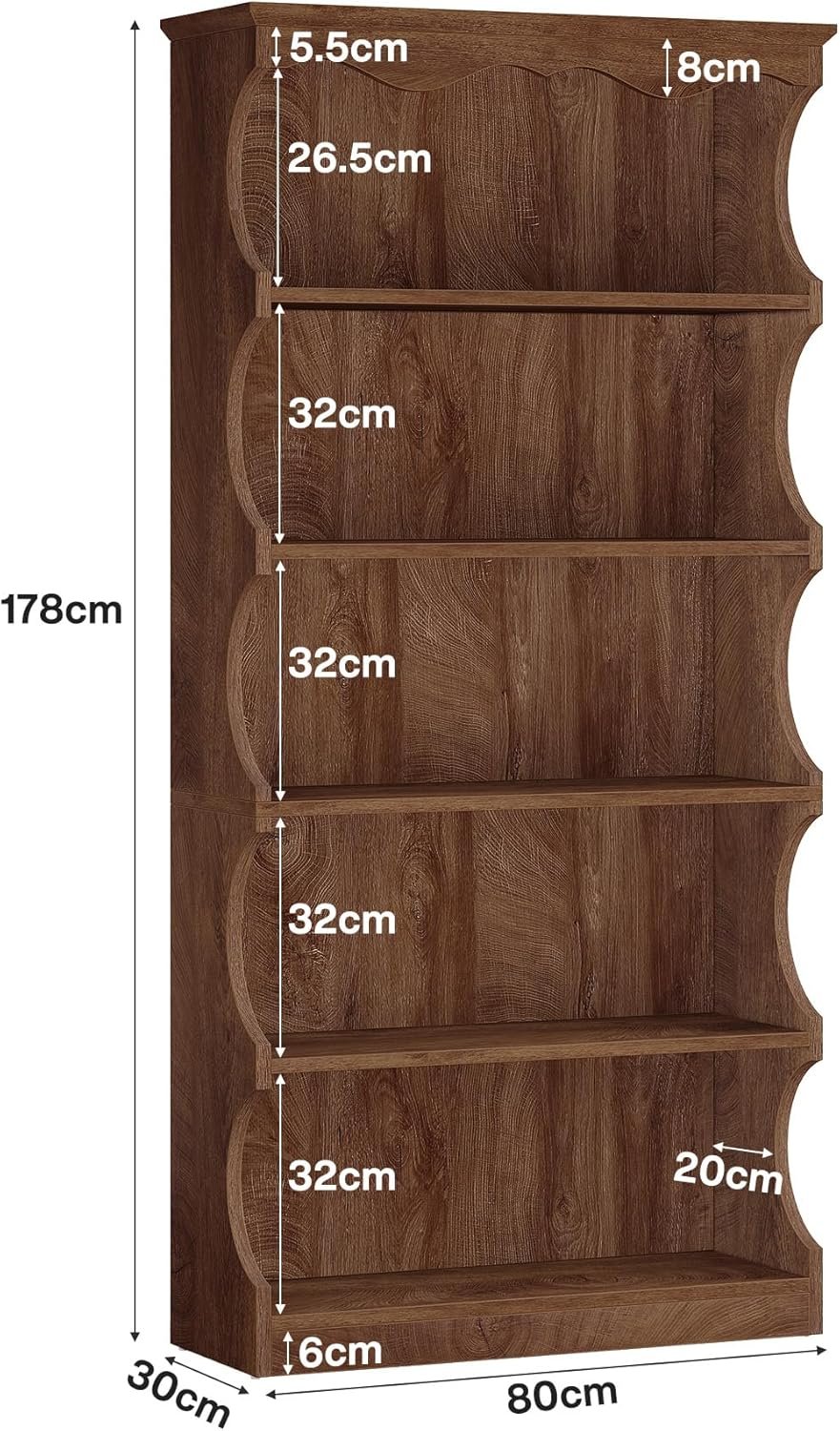 Tribesigns Estantería independiente de 6 niveles y 180 cm de alto con espacio de almacenamiento