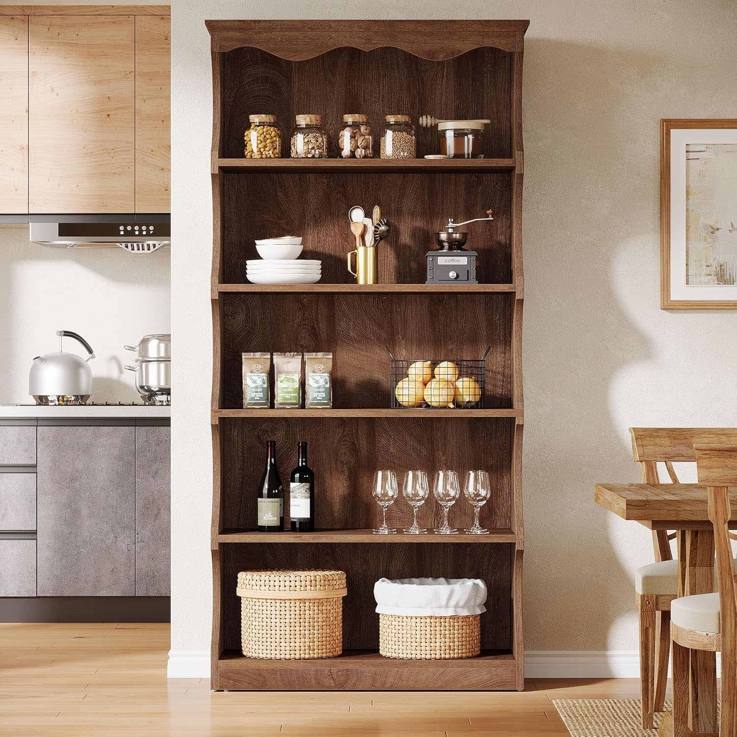 Tribesigns Estantería independiente de 6 niveles y 180 cm de alto con espacio de almacenamiento