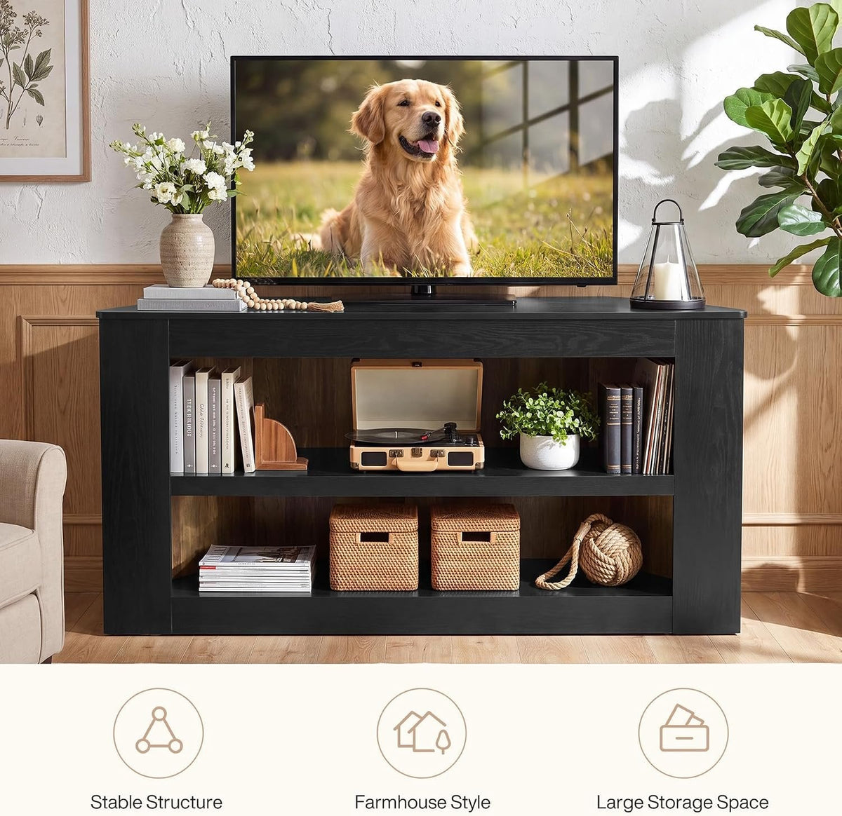 Tribesigns Mueble esquinero para TV de 2 niveles, Mueble para TV trapezoidal