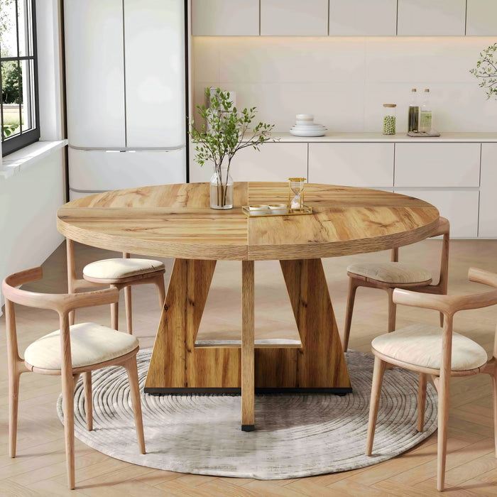 Tribesigns Mesa de comedor, Mesa de cocina redonda de 120 cm para 4 personas
