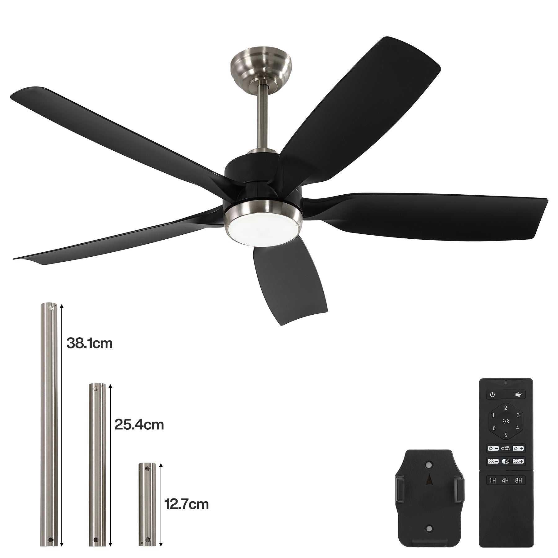Tribesigns Ventilador de techo con luz, Ventilador de techo LED con mando a distancia motor de CC reversible 5 aspas