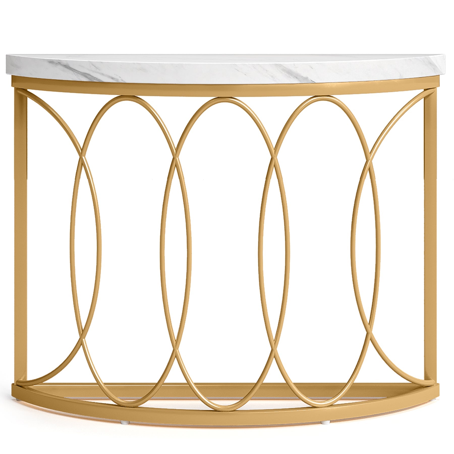 Tribesigns Mesa consola dorada, mesita de noche, mesa de sofá, mesa de pasillo