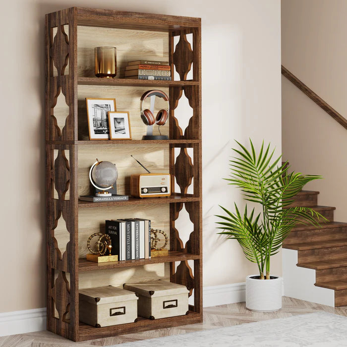 Tribesigns Librería de madera de 5 niveles de 179 cm