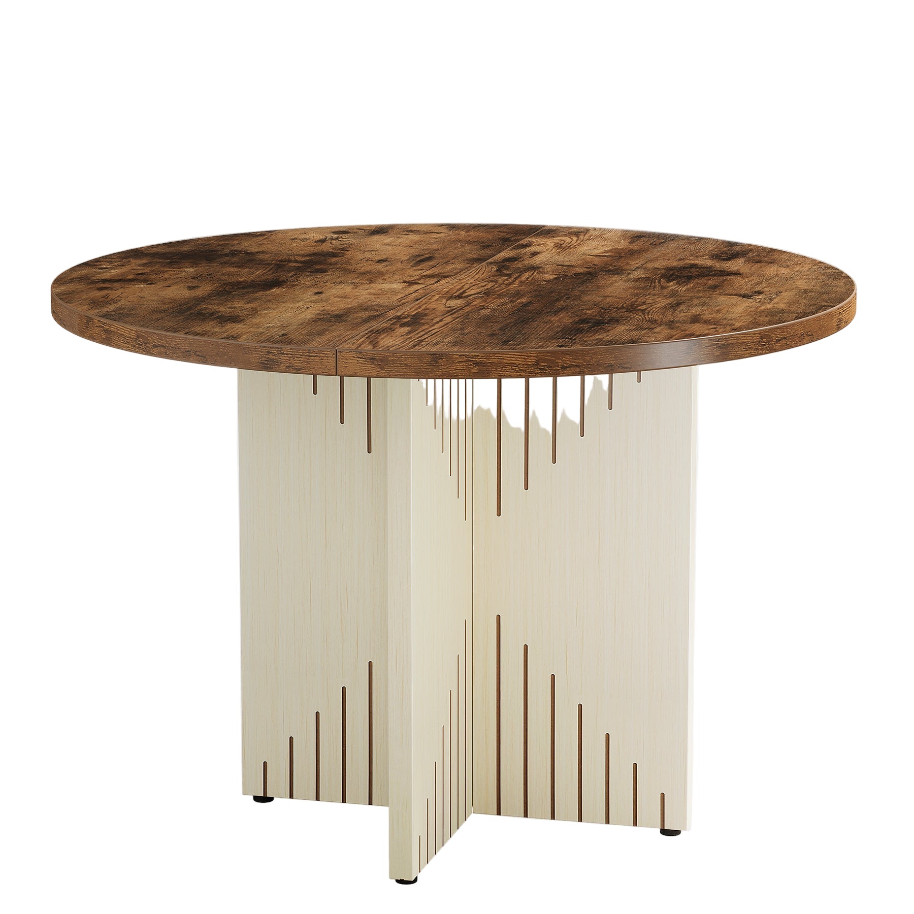 Tribesigns Mesa de comedor de 100 cm, Estilo rústico para 4 personas