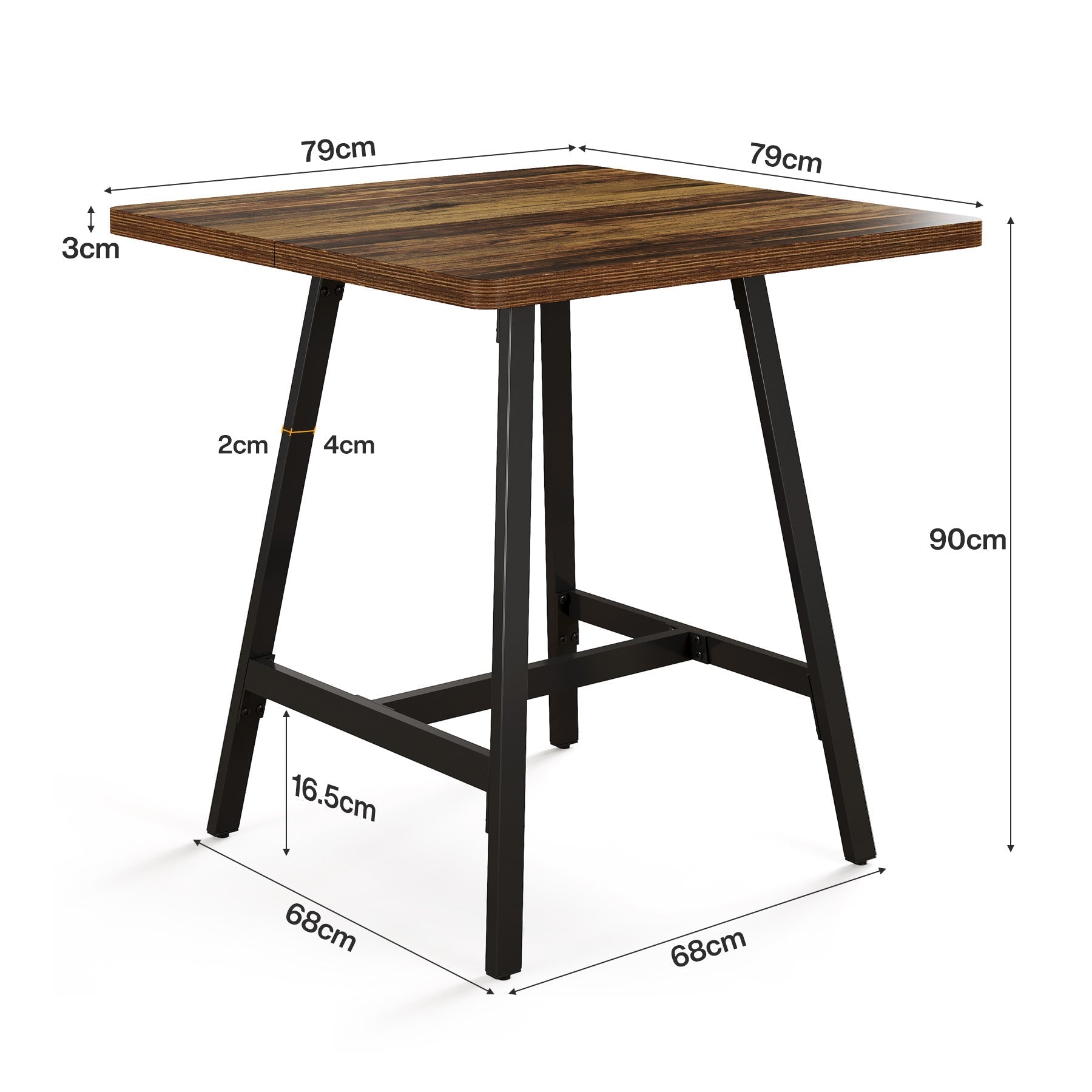 Tribesigns Mesa de comedor cuadrada de 79 cm para 2-4 personas, Mesa de cocina para espacios pequeños