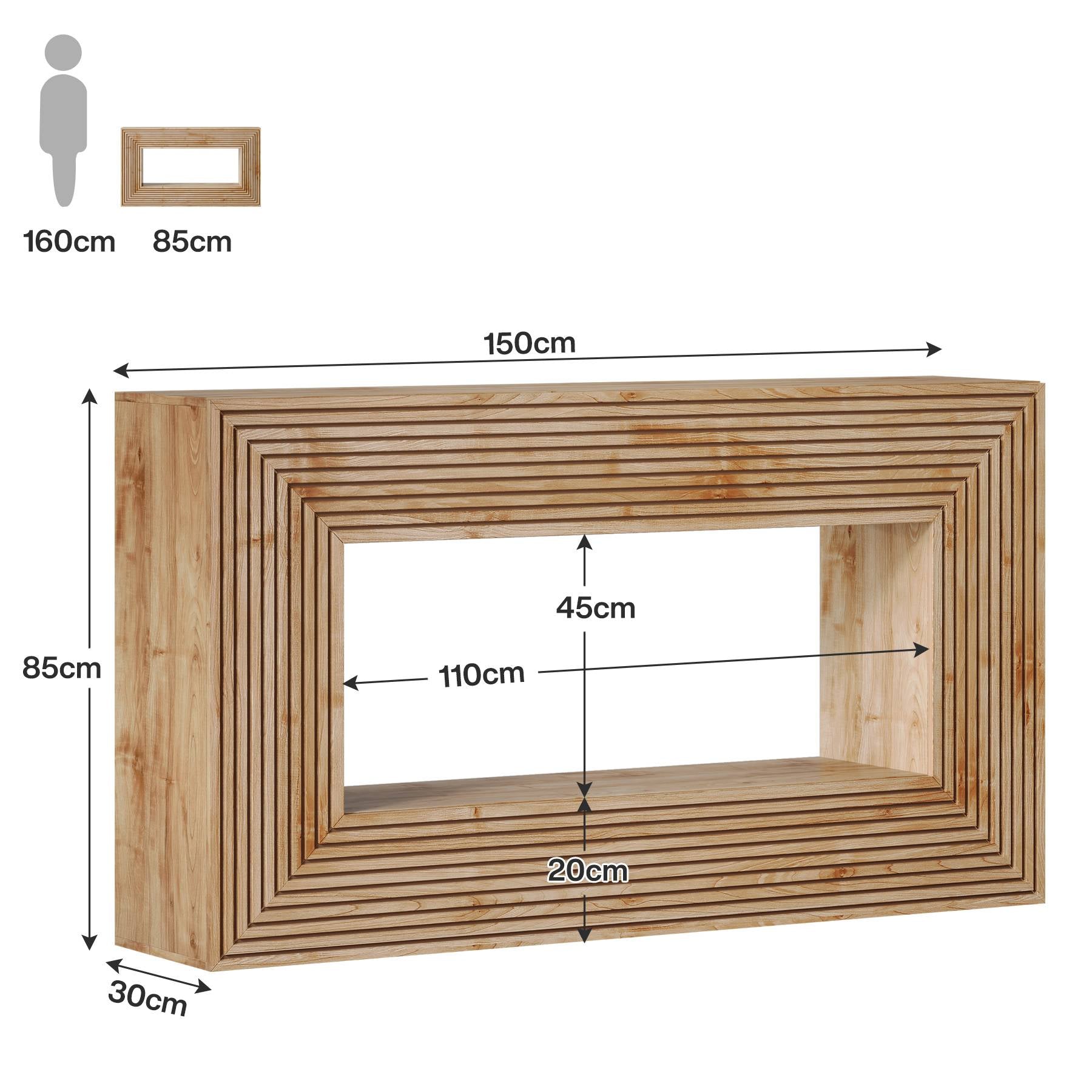 Tribesigns Mesa consola de 150 cm, Mesa de sofá de estilo rústico Mesa de recibidor con espacio de almacenamiento