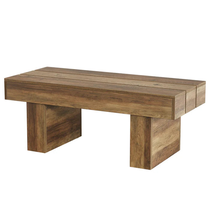 Tribesigns Mesa de centro estilo granja de 120 cm con función de mesa de aperitivos