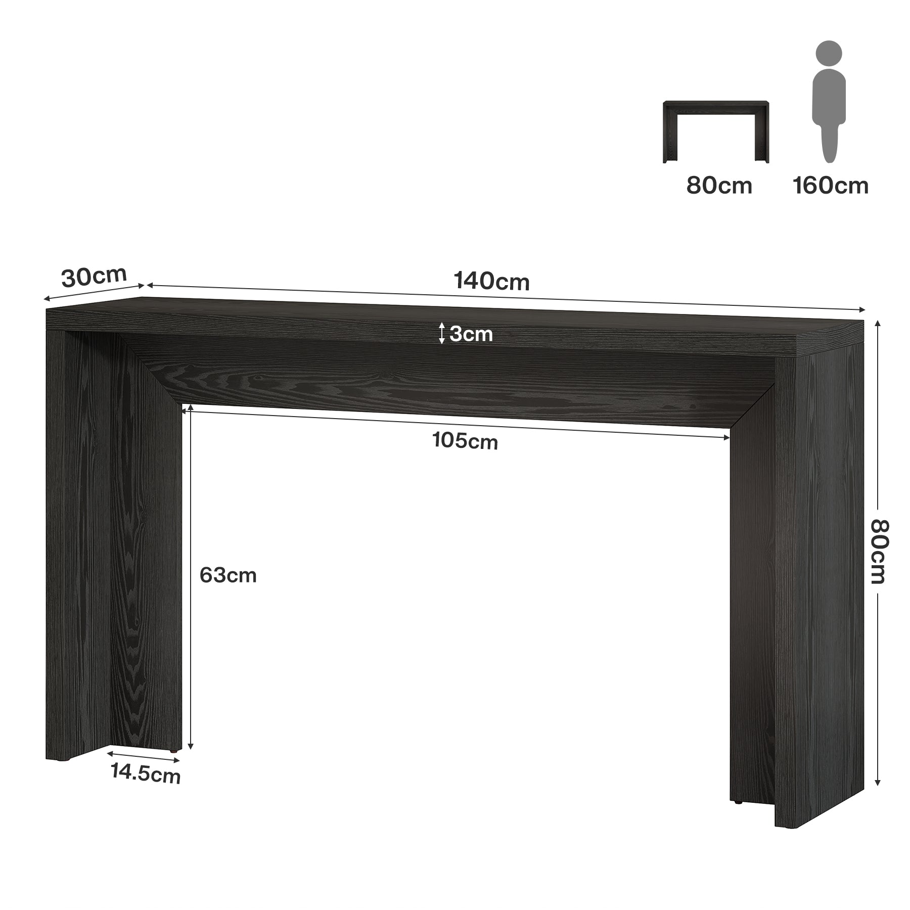 Tribesigns Mesa consola rústica de 140 cm, Mesa de sofá estilo granja Mesa de recibidor