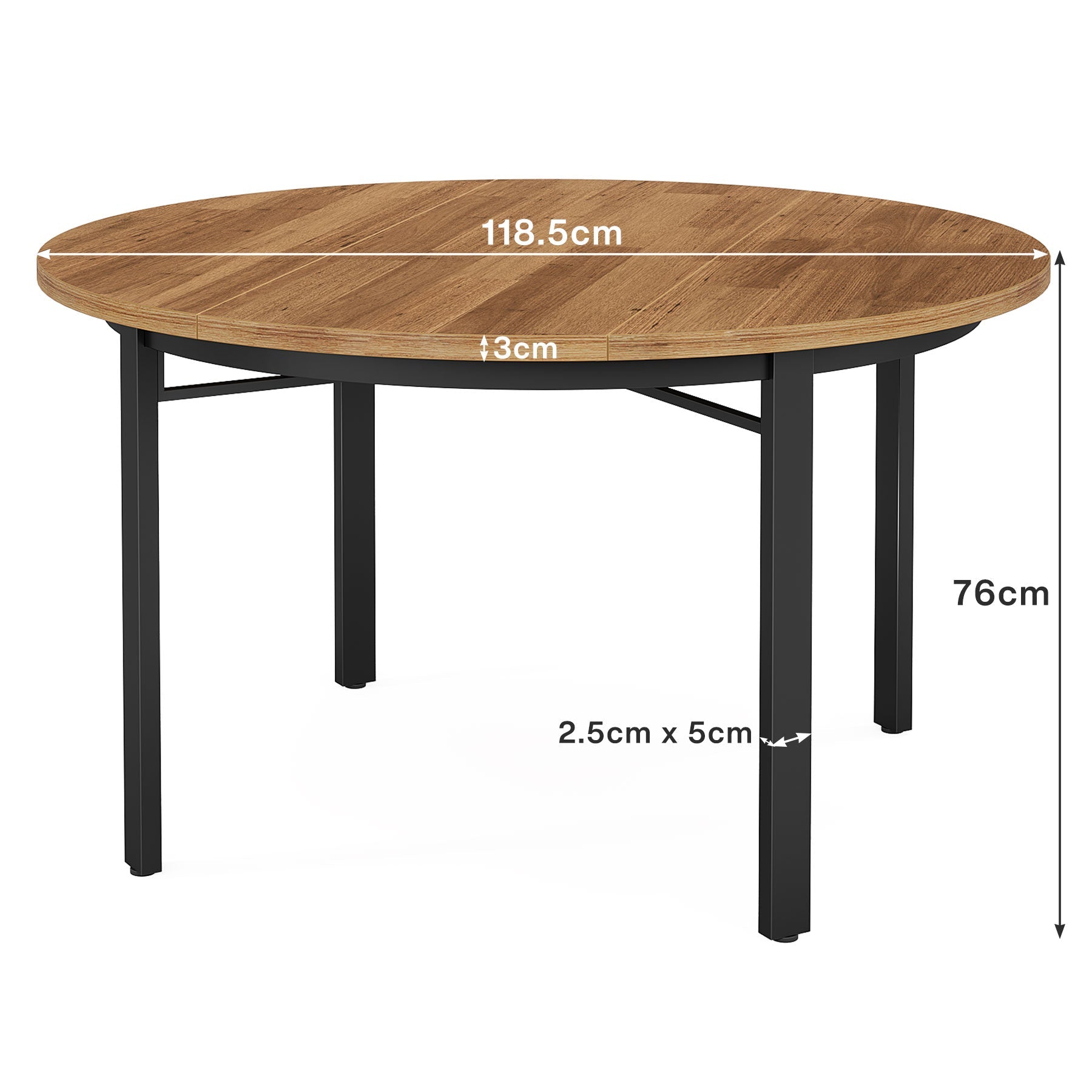 Tribesigns Mesa de comedor redonda de 118 cm para 4 personas