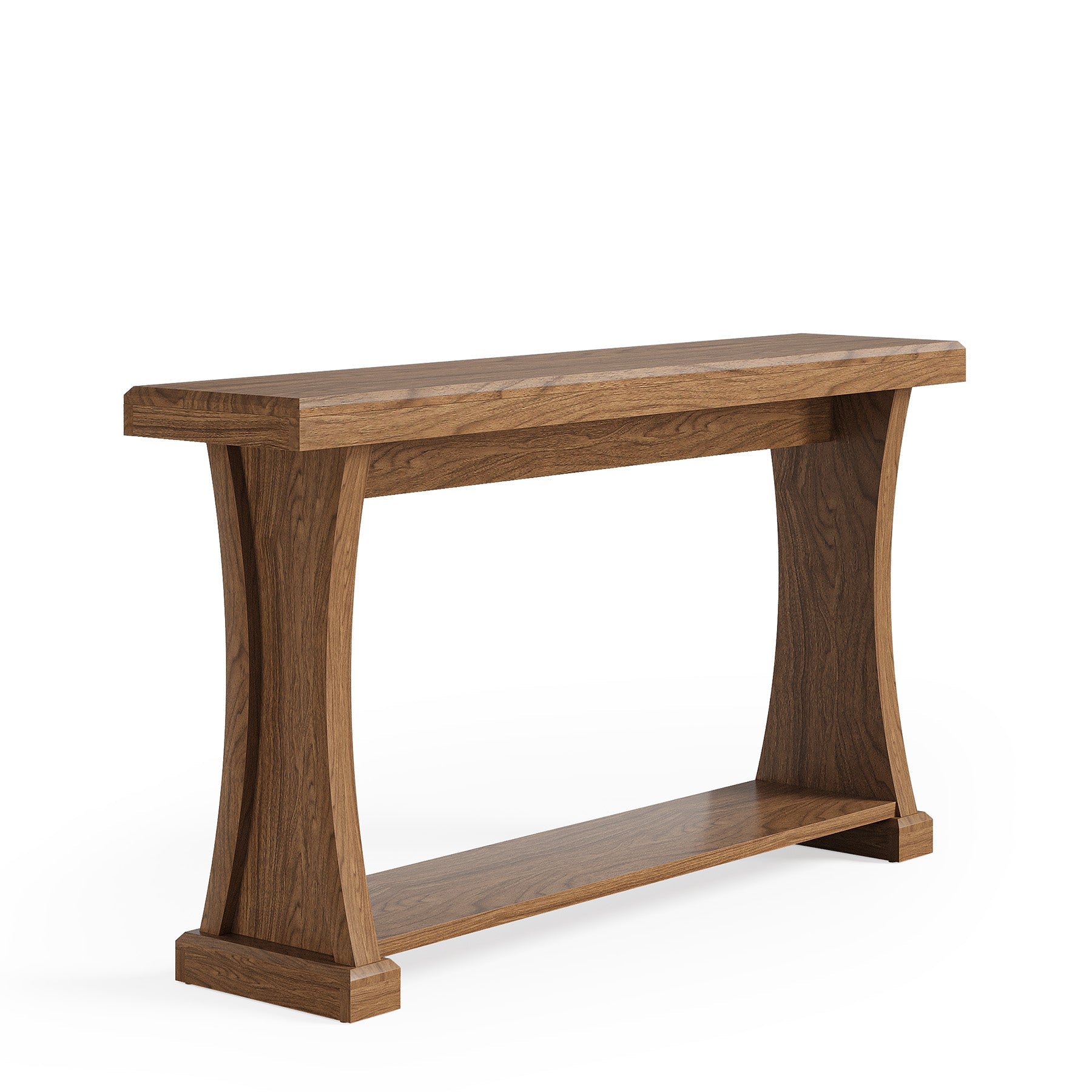 Tribesigns Mesa consola de 160 cm de largo con 2 estantes, Mesa estrecha para recibidor y sofá en imitación madera
