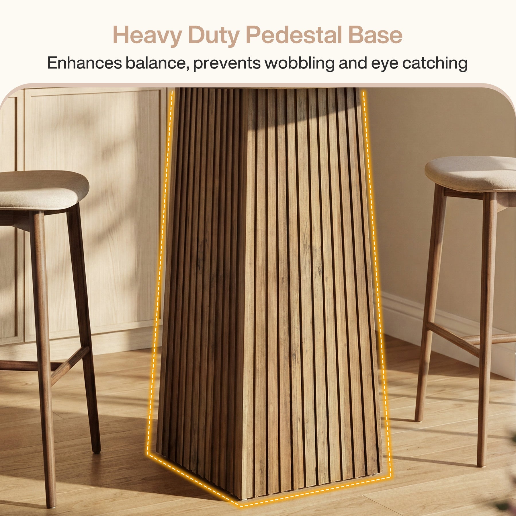 Tribesigns Mesa de comedor redonda de 80 cm, Mesa de pedestal de madera para 2 personas