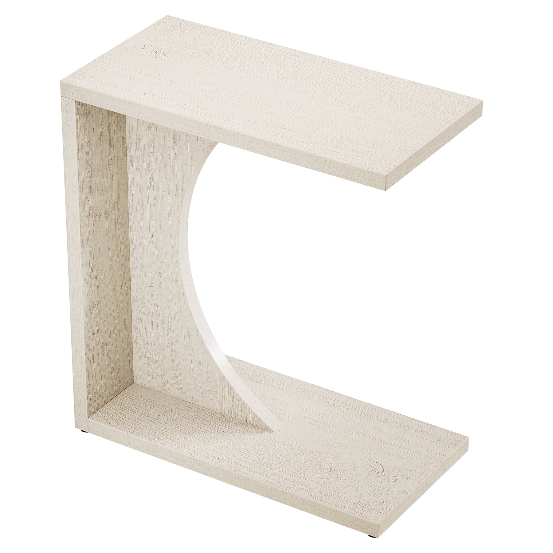 Tribesigns Mesa auxiliar en forma de C, Mesa de sofá rústica de 60×30×65 cm