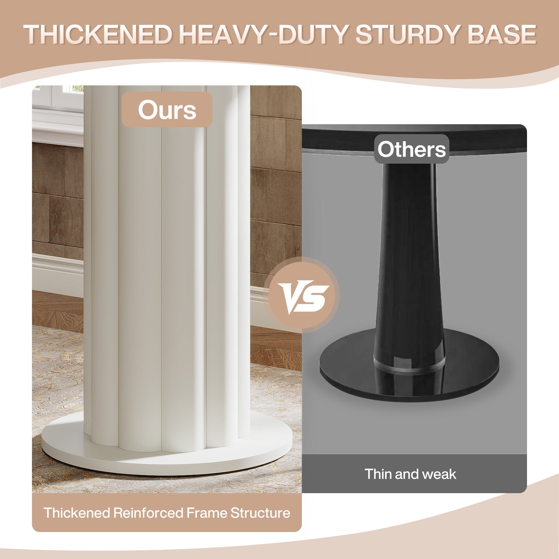 Tribesigns Mesa de bar redonda de 100 cm de alto con base de pedestal, Mesa alta de bar