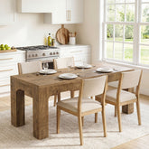 Mesa de comedor de 180 cm para 4-6 personas, Mesa de comedor rectangular de estilo rústico con patas robustas 3
