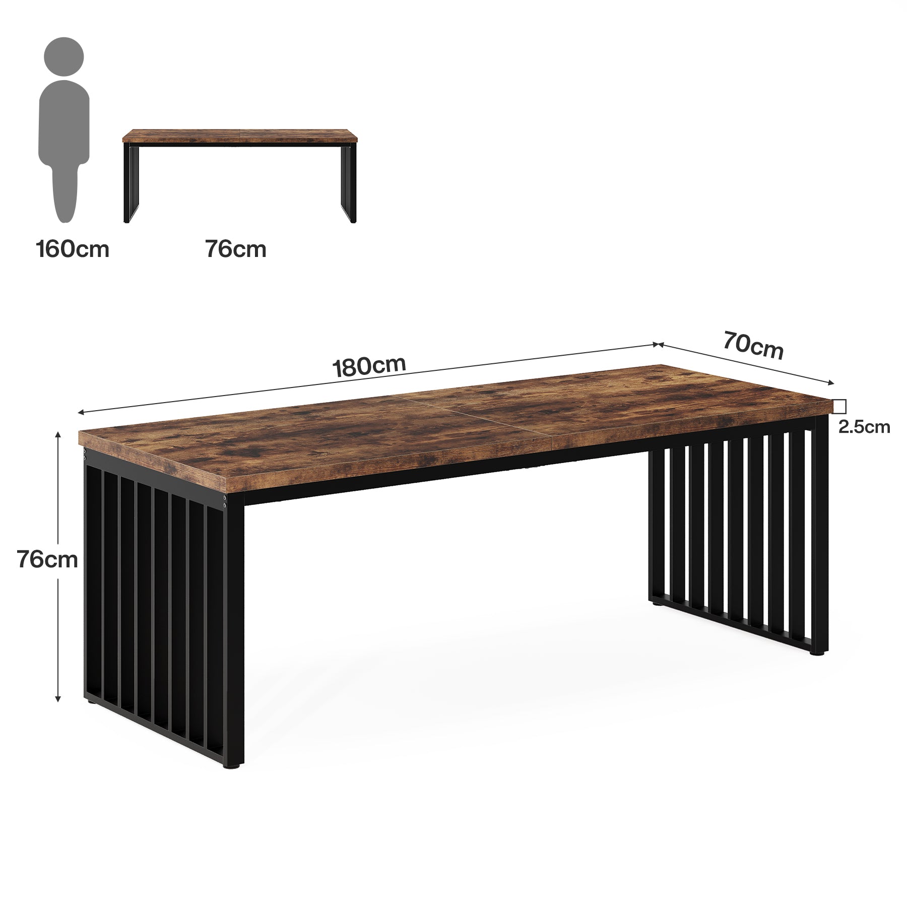 Tribesigns Escritorio para computadora, Mesa de oficina Mesa de conferencias