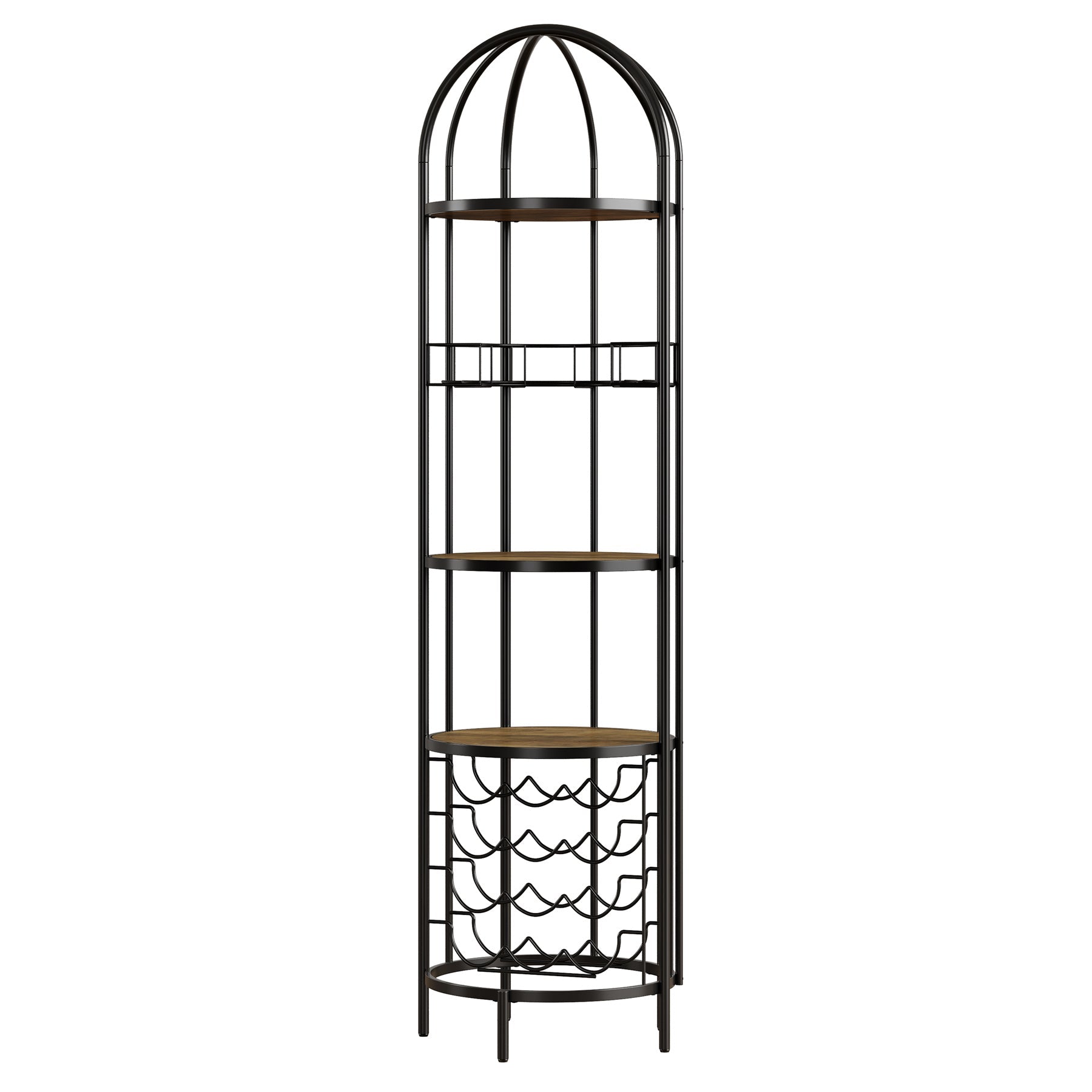 Tribesigns Botellero independiente de 5 niveles con portabotellas y estante