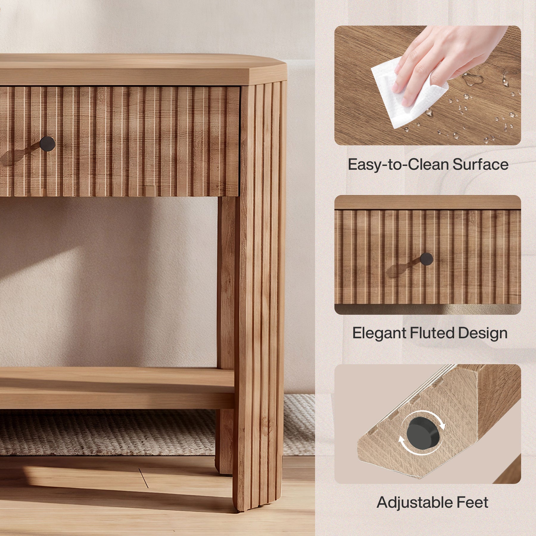 Mesa consola de 150 cm con 2 cajones, Mesa moderna y estrecha para recibidor con estante y espacio de almacenamiento