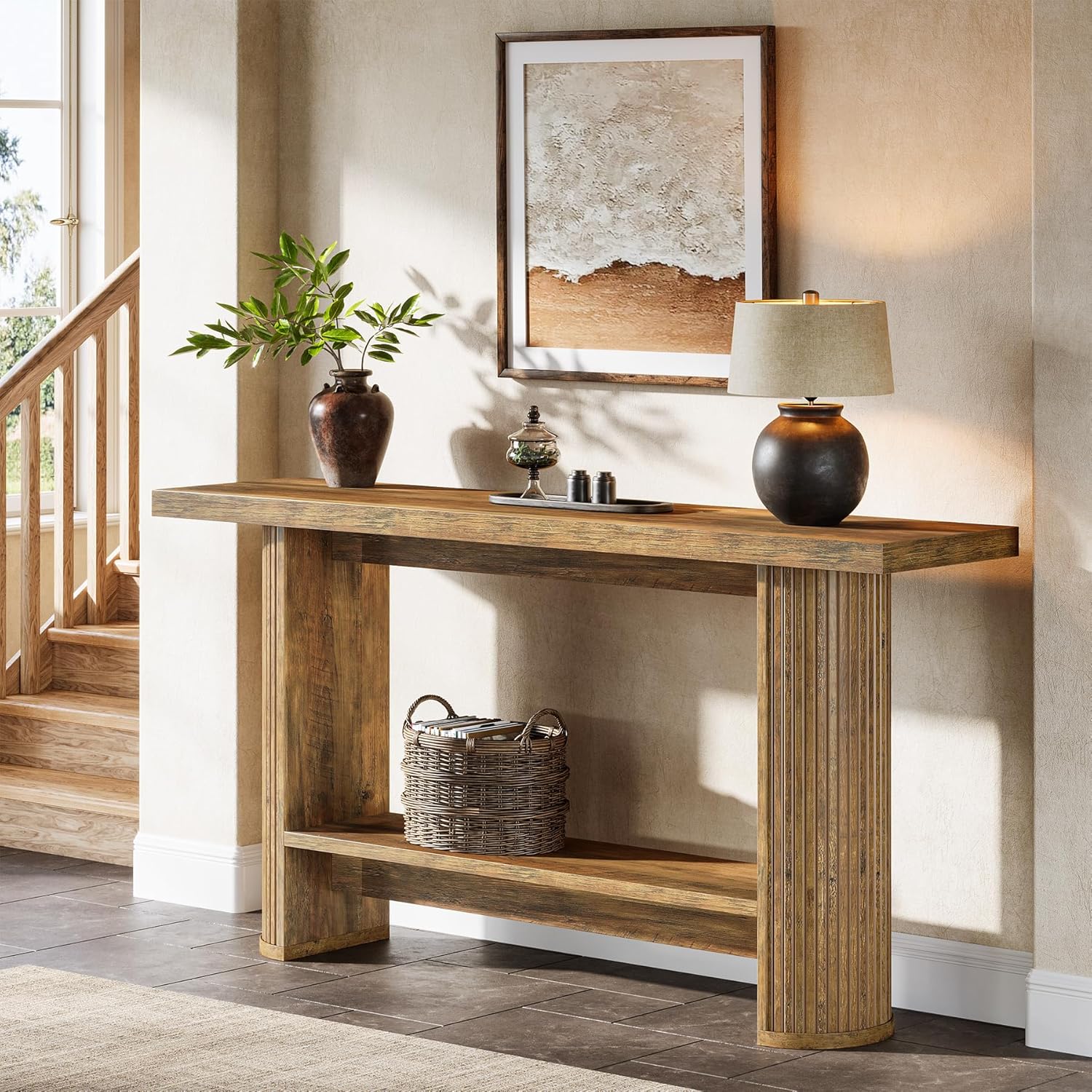 140cm Landhaus-Konsolentisch - Schmaler Tisch für Flur & Couch