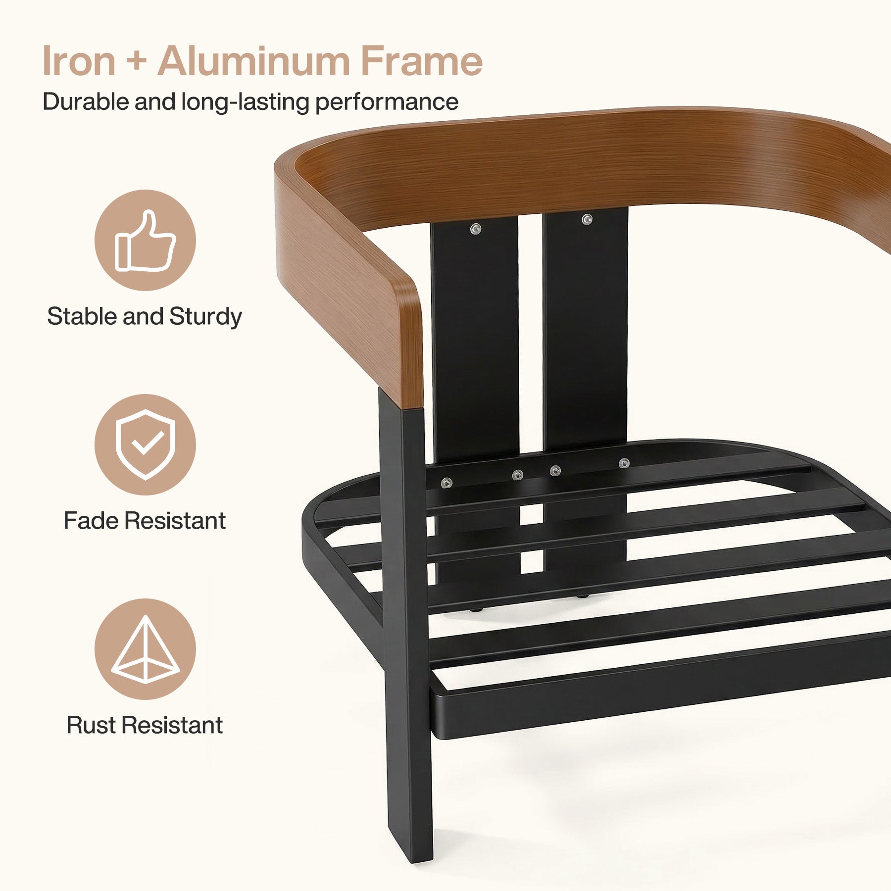 Tribesigns Tumbona de exterior, Sillón de patio con cojines y estructura de aluminio
