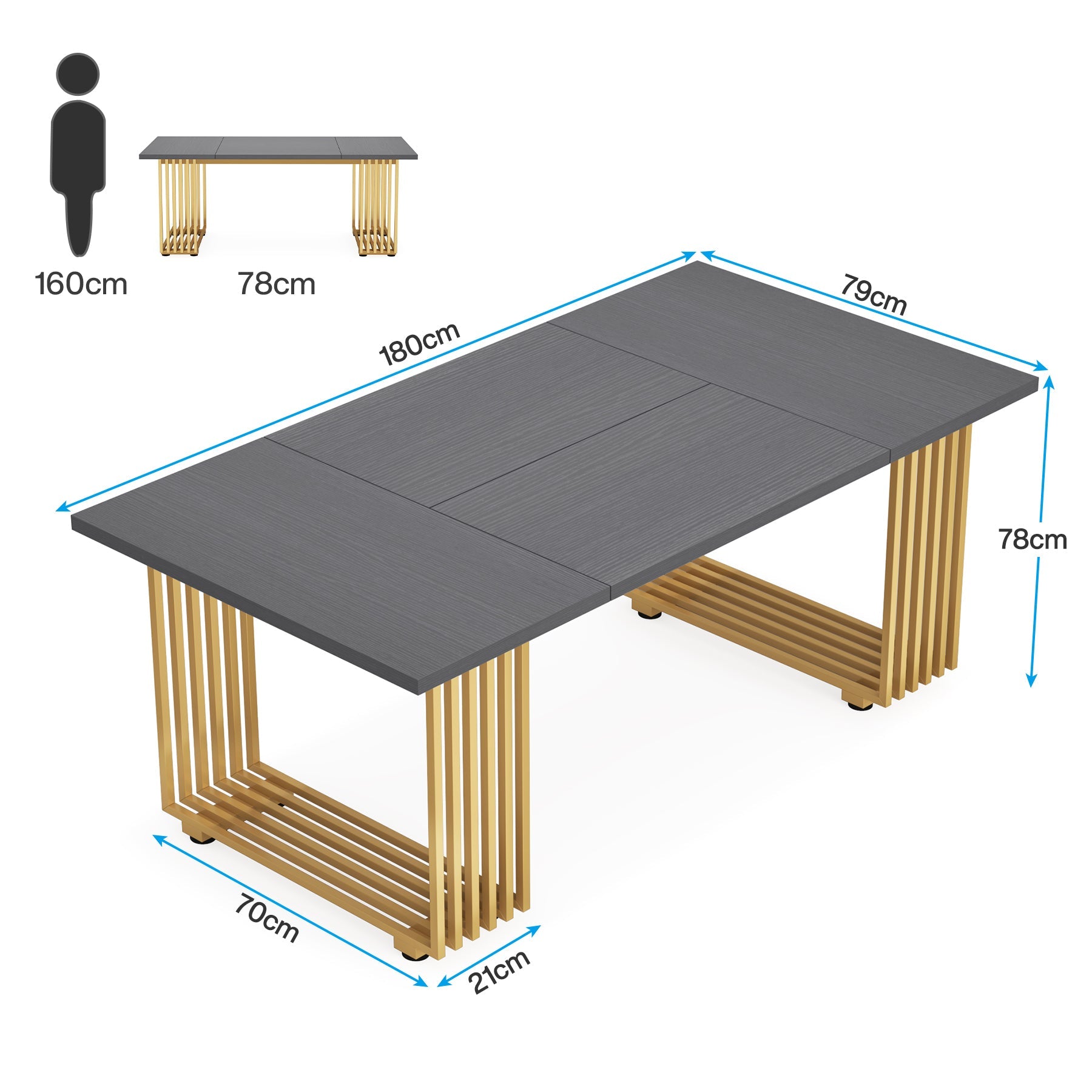 Tribesigns Mesa de comedor moderna para 6-8 personas, Mesa de comedor blanca