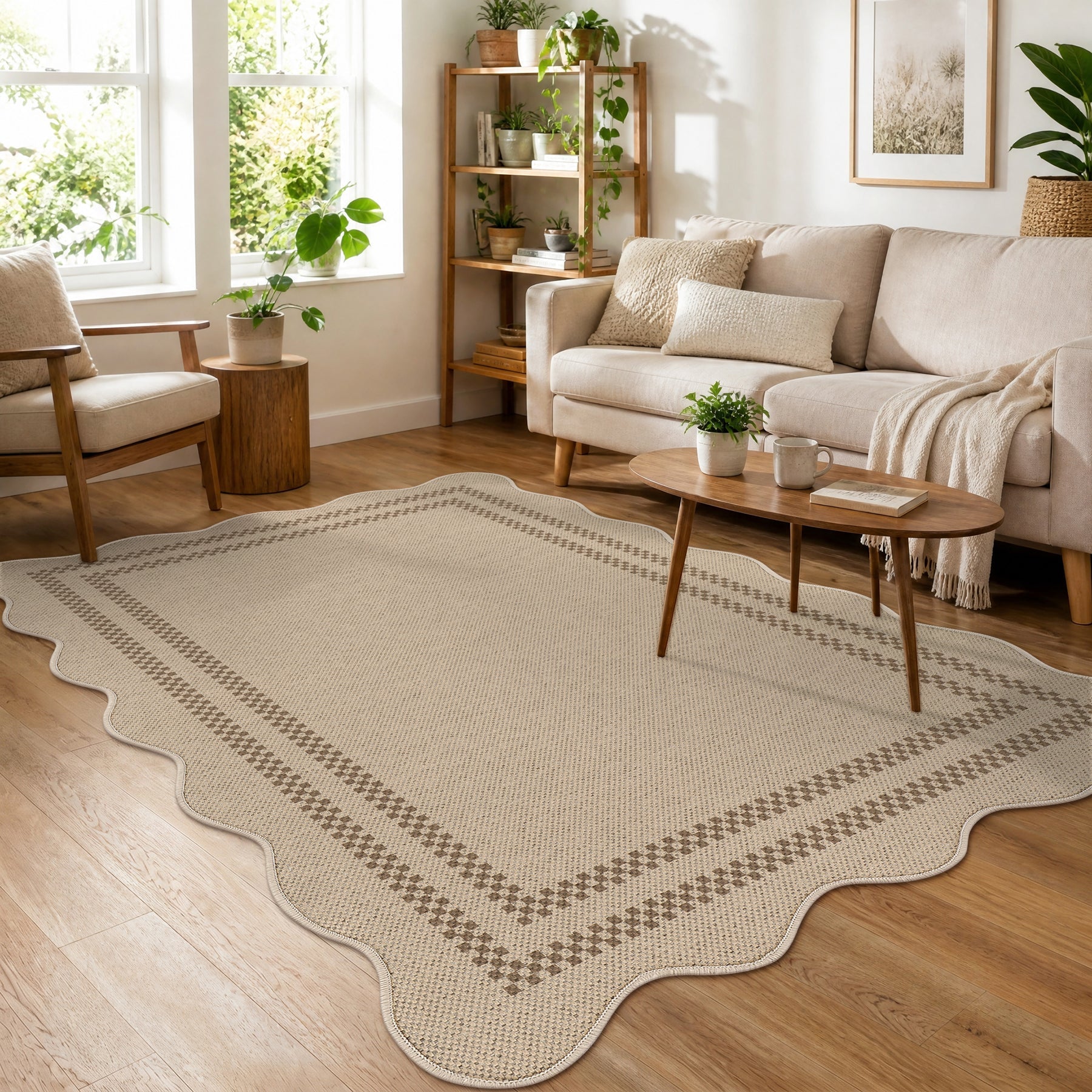Tribesigns Alfombra para interiores y exteriores, Resistente a la intemperie con aspecto de yute