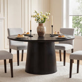 Tribesigns Mesa de comedor redonda de 120 cm, Mesa de cocina moderna con acabado en madera para 4 a 6 personas con estructura robusta 3