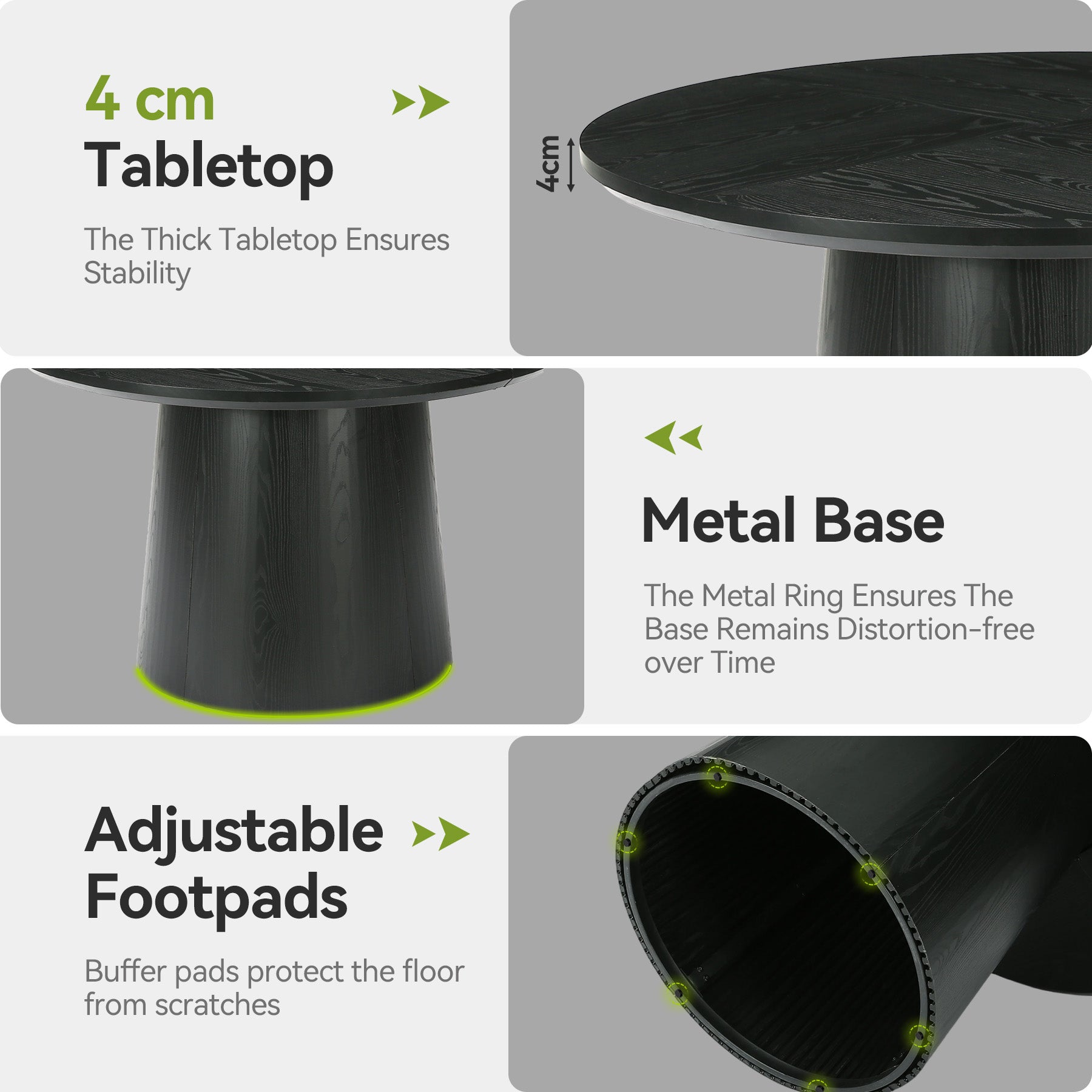 Tribesigns Mesa de comedor redonda de 120 cm, Mesa de cocina moderna con acabado en madera para 4 a 6 personas con estructura robusta