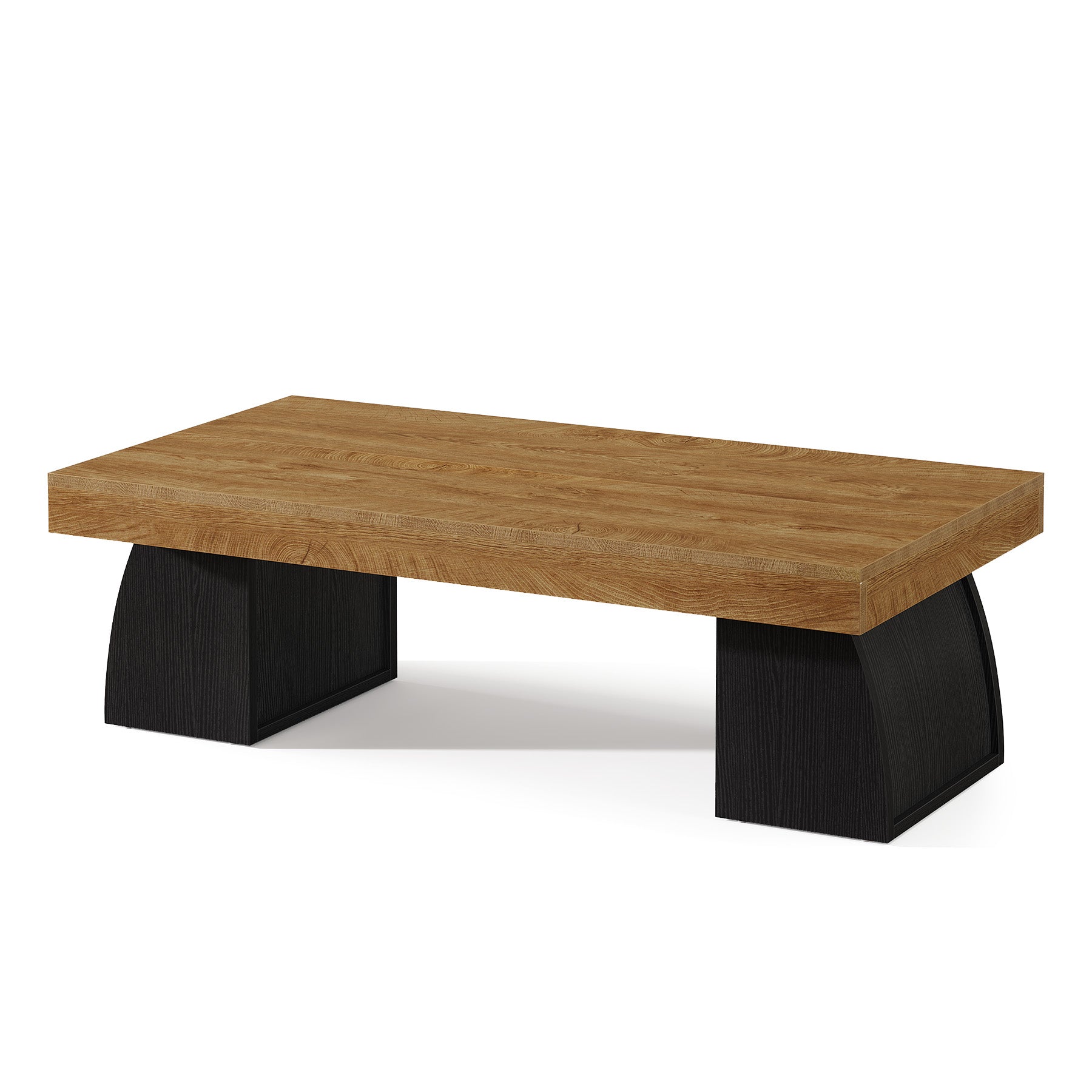Tribesigns Mesa de centro de 140 cm, Mesa de salón con estructura de metal negro de estilo industrial