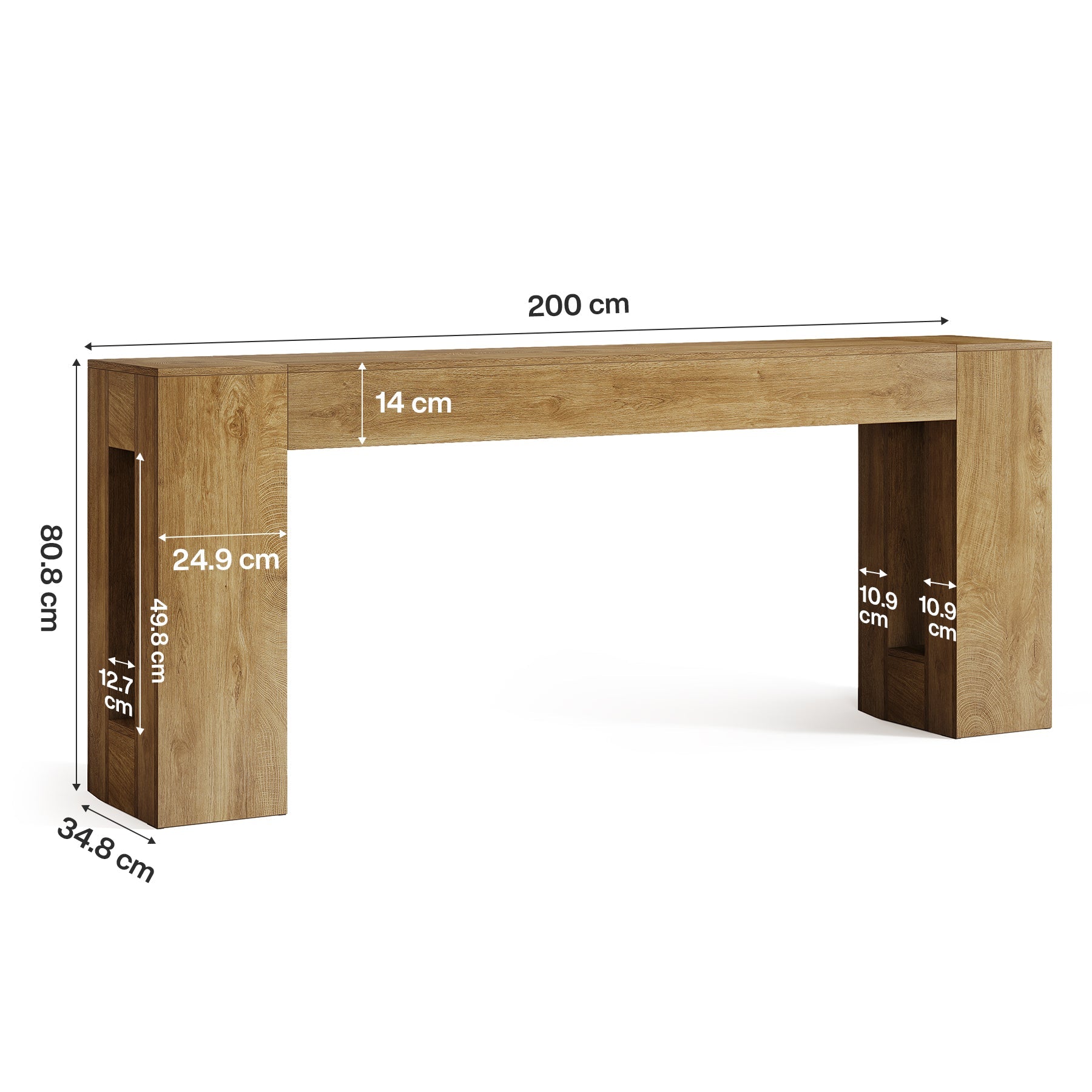 Tribesigns Mesa Consola 200 cm Extralarga, Mesa Estrecha para Sofá Mesa para colocar detrás del sofá