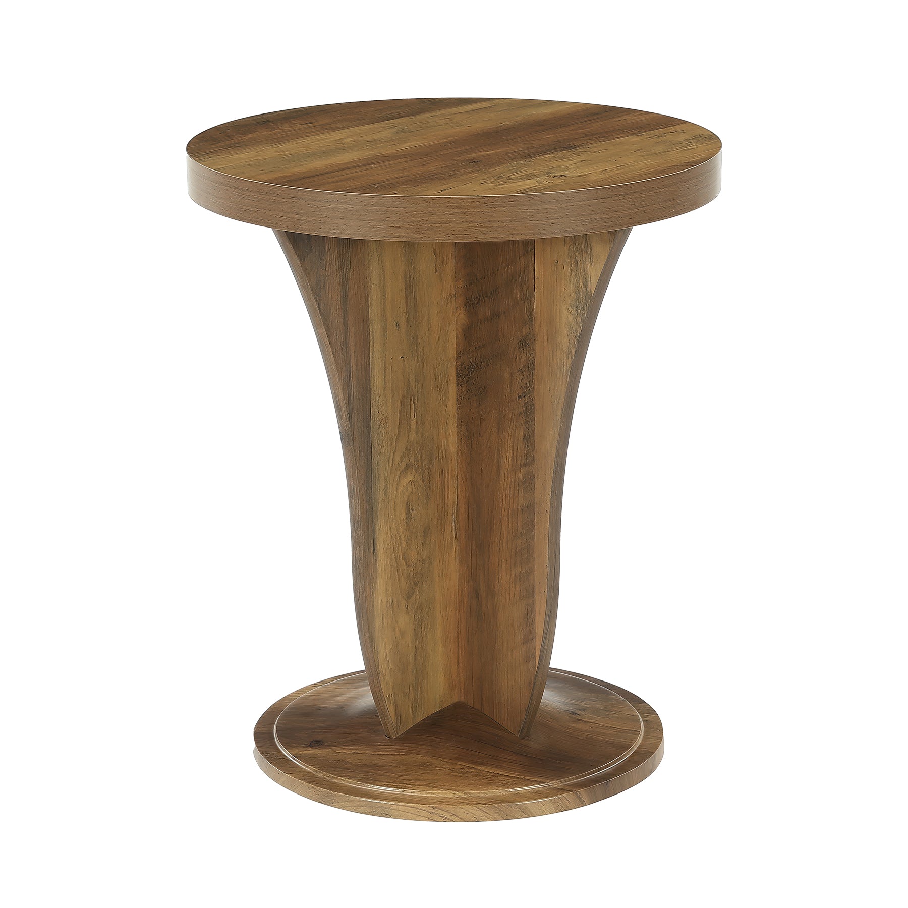 Tribesigns Mesa auxiliar redonda de madera para sala de estar 50 cm de diámetro, Mesa de centro de estilo rústico