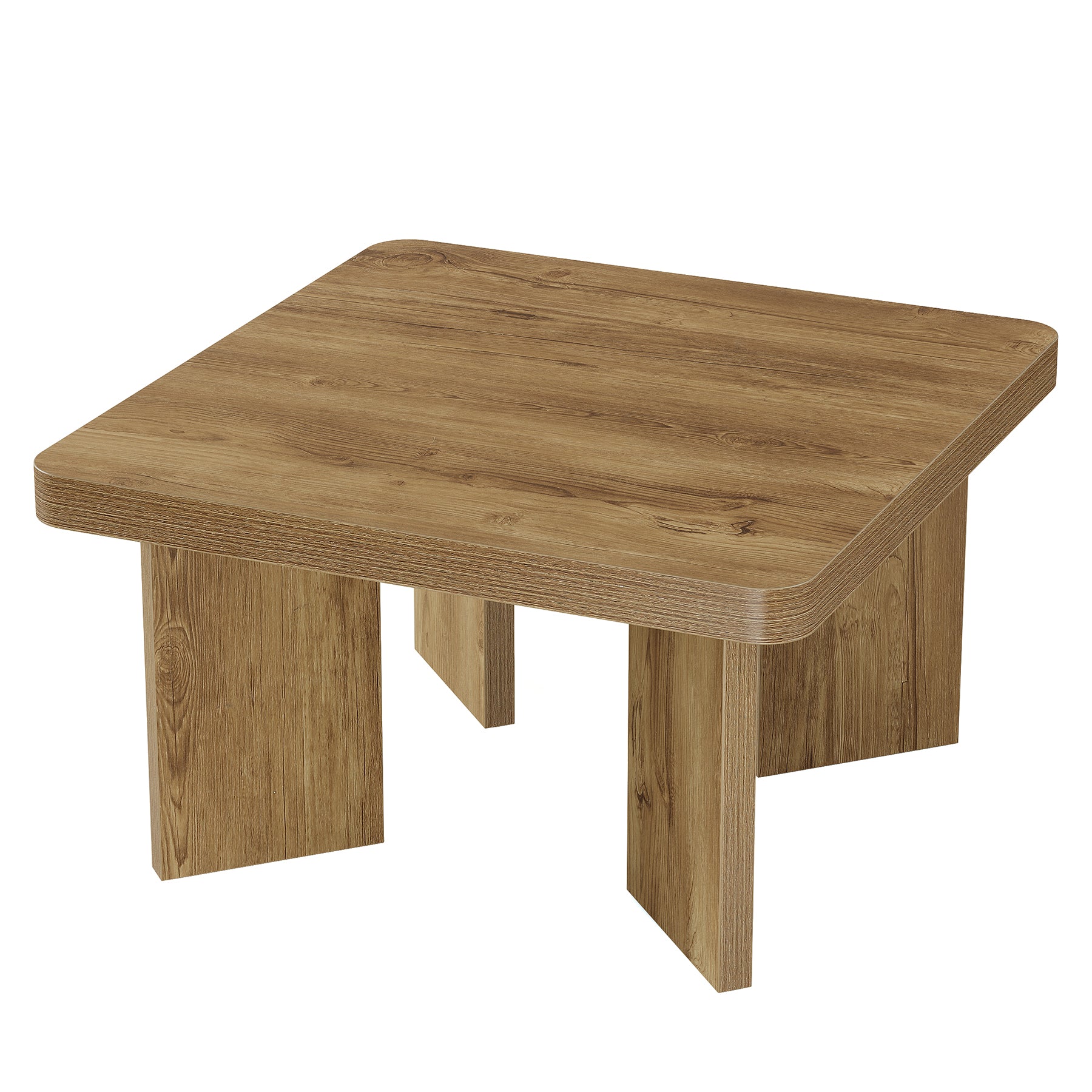 Tribesigns Mesa de centro de madera de 80 cm, Mesa auxiliar pequeña de estilo rústico
