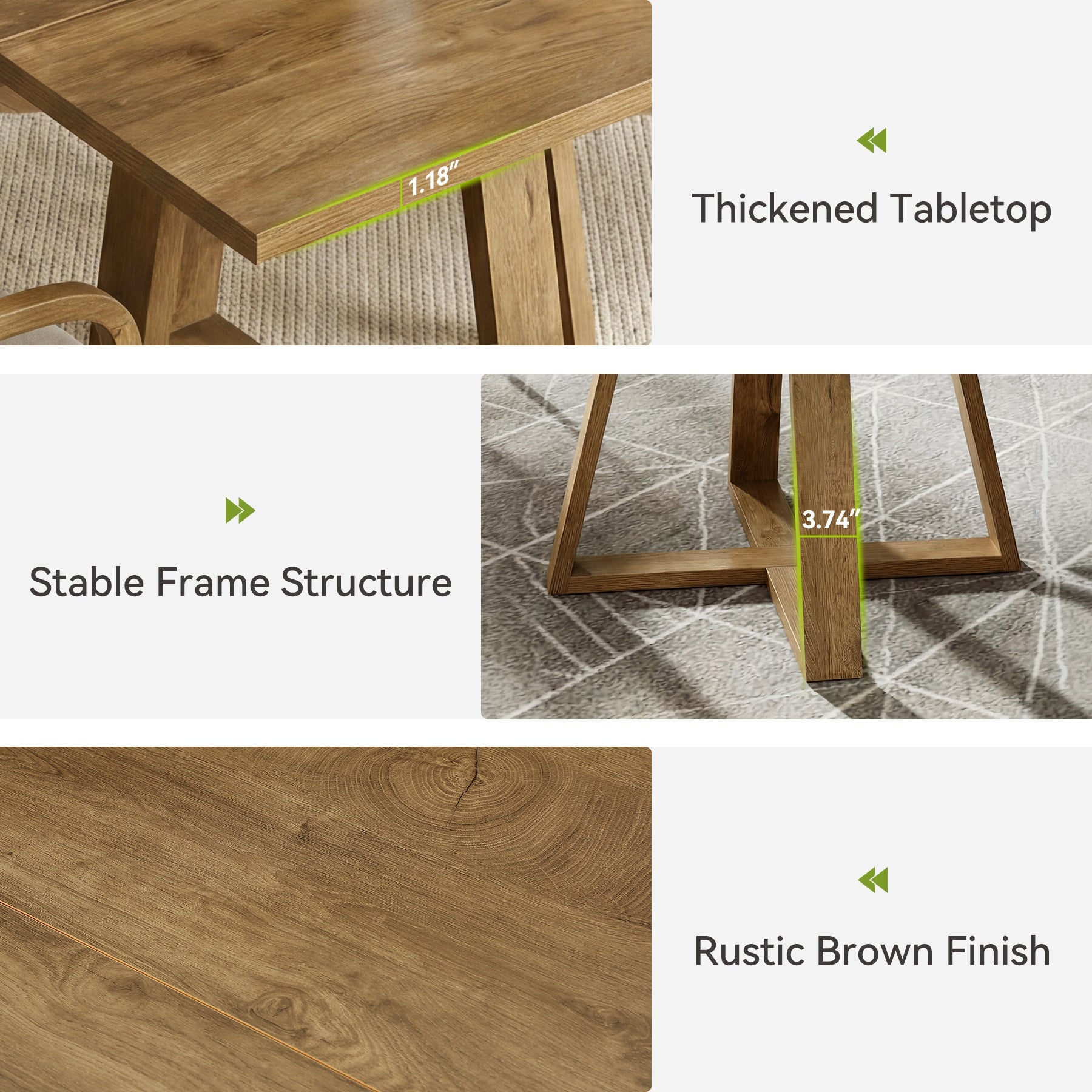 Tribesigns Mesa de comedor mesa de cocina moderna para 4-6 personas