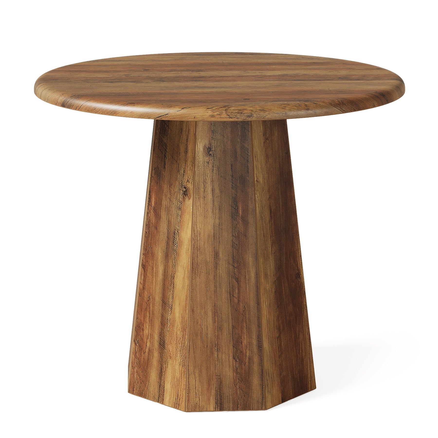Tribesigns Mesa de comedor redonda de 80 cm para 2-4 personas, Mesa de cocina pequeña con estructura resistente