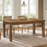 Tribesigns Mesa de comedor de madera maciza de 160 cm, Mesa de cocina para 4-6 personas de estilo rústico 3